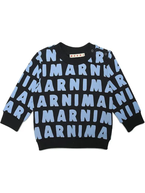 Marni Sweater Allover Logo Blue