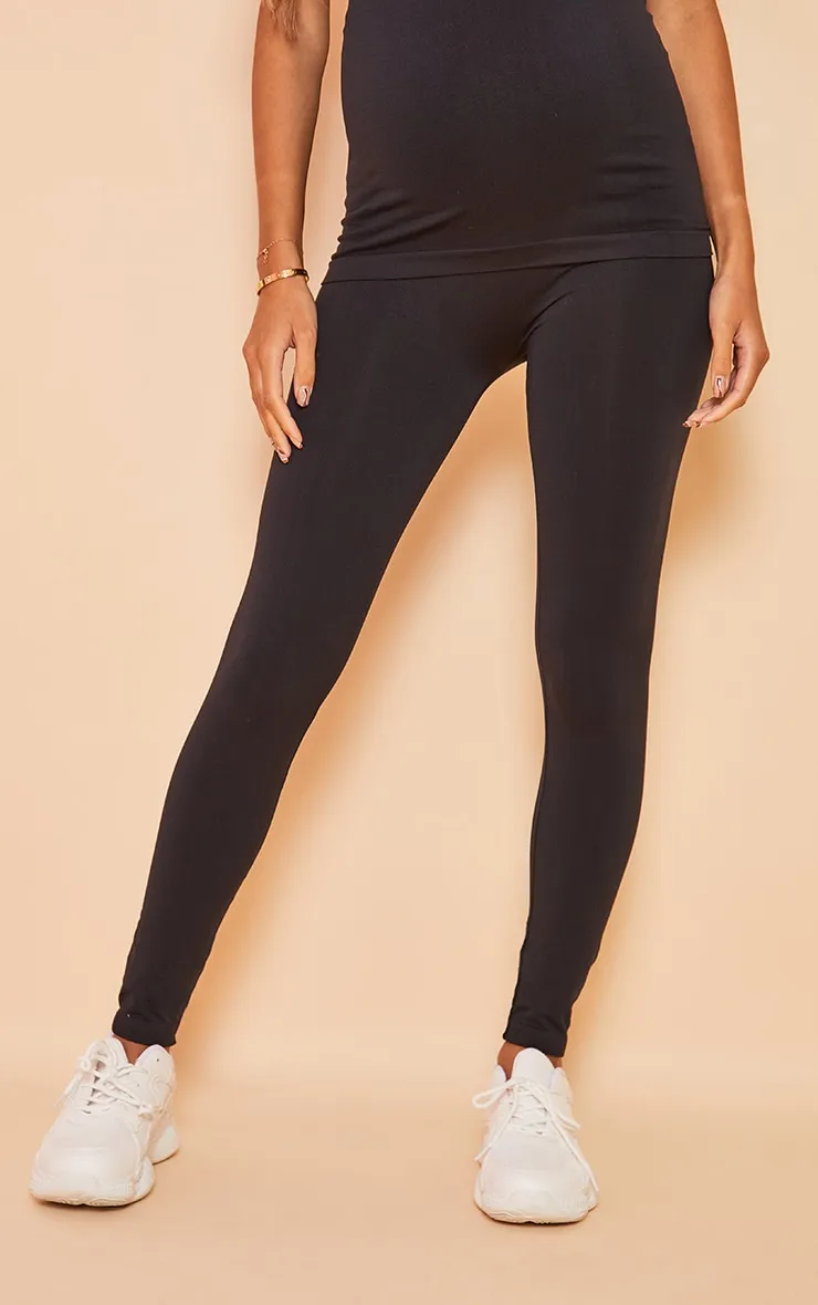 Maternity Black Bump Support Seamless Leggings