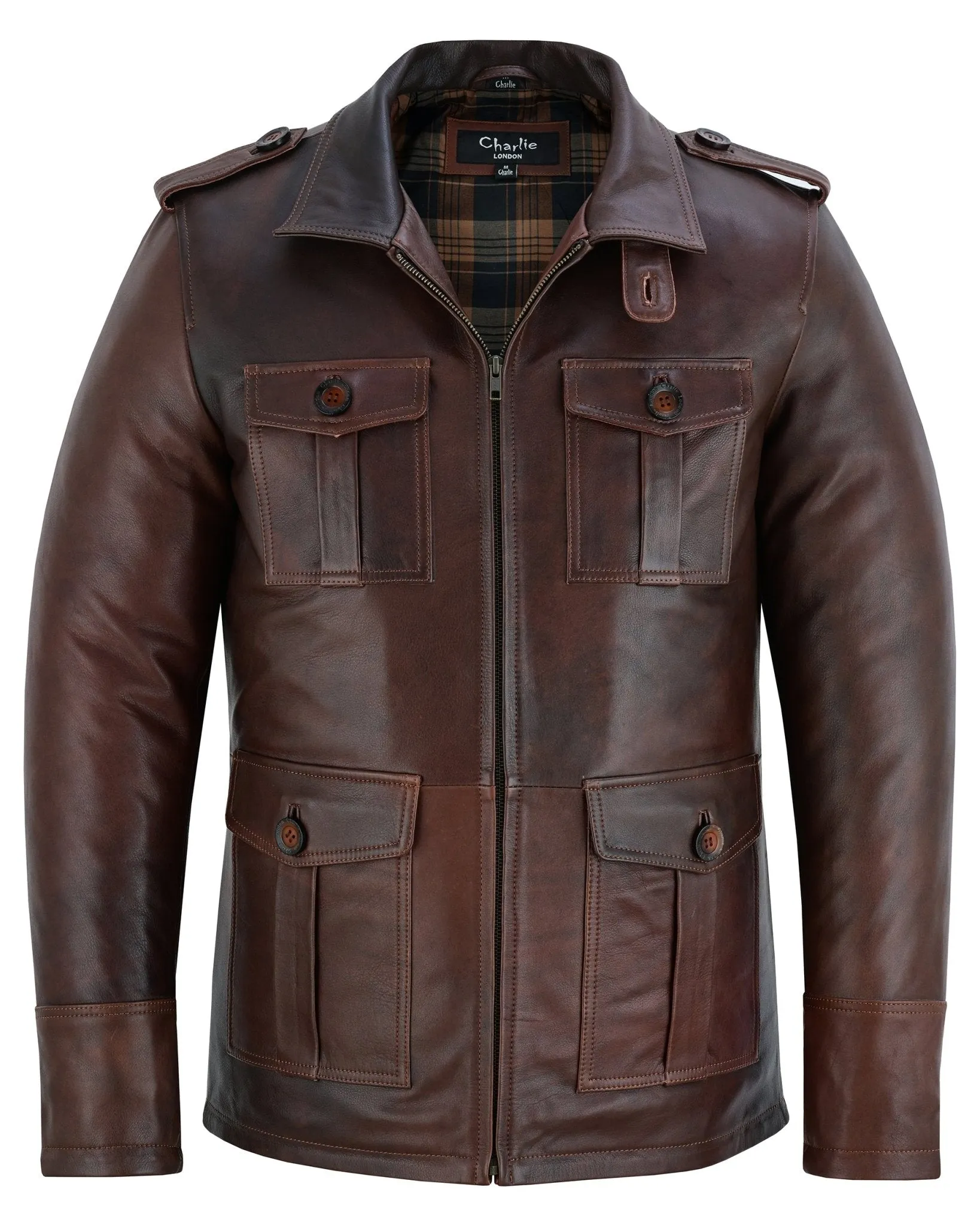 Men's Brown Leather Coat: Aberdeen