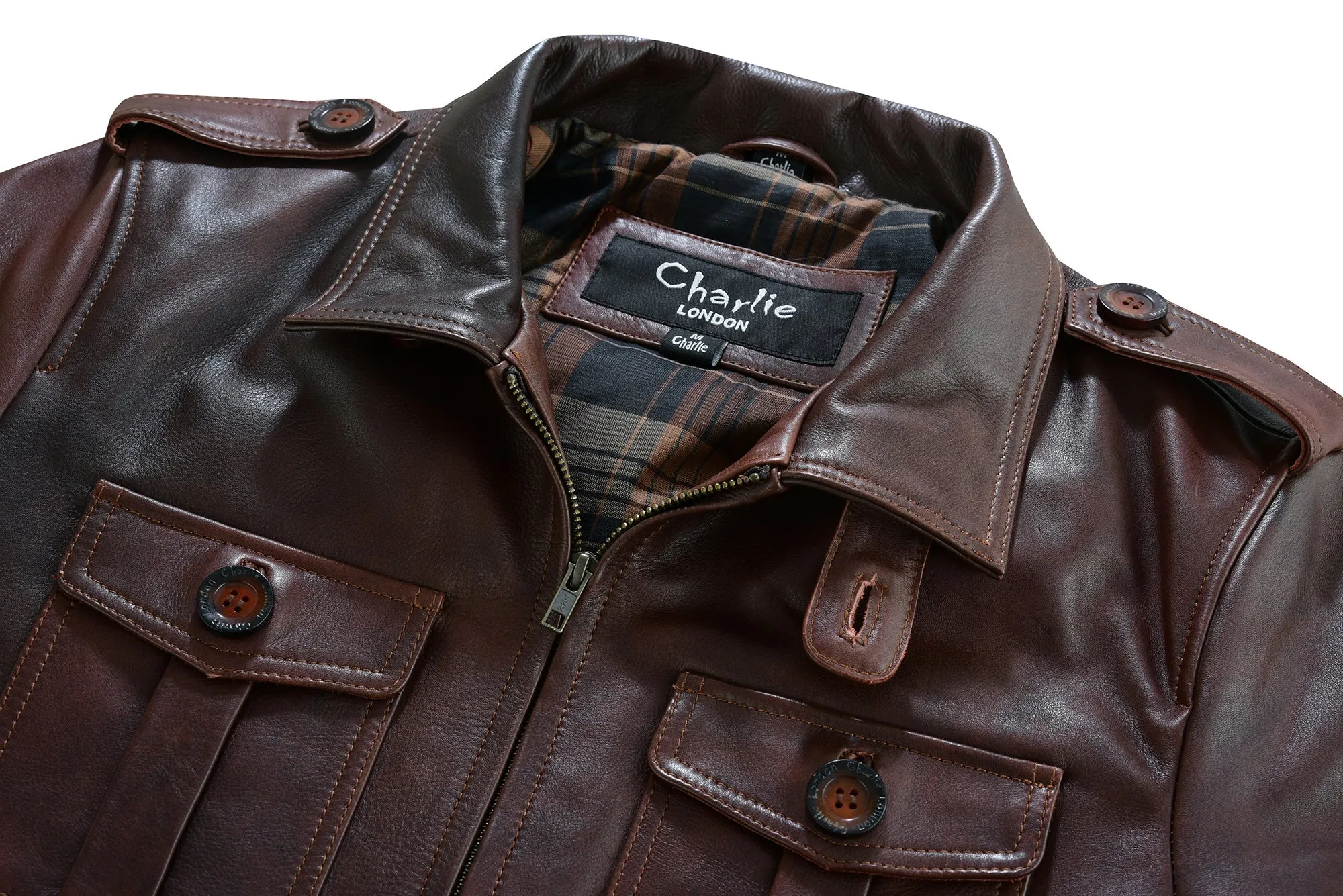 Men's Brown Leather Coat: Aberdeen