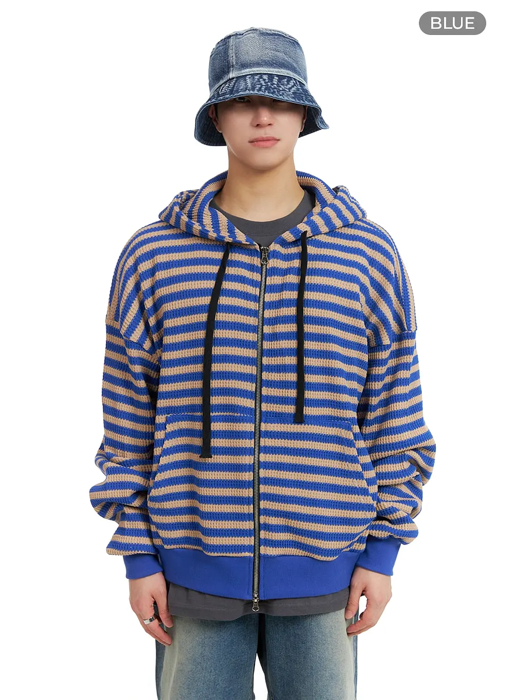 Men's Striped Hoodie Jacket IA401