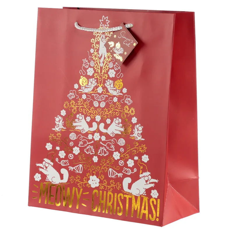 Meowy Christmas Simon's Cat Large Christmas Gift Bag XGBAG59A