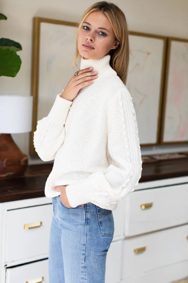 Mila Sweater - Ivory Popcorn Lines