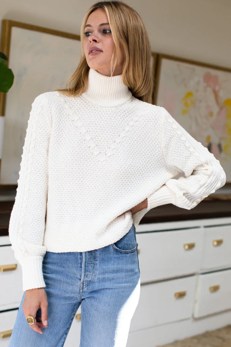 Mila Sweater - Ivory Popcorn Lines