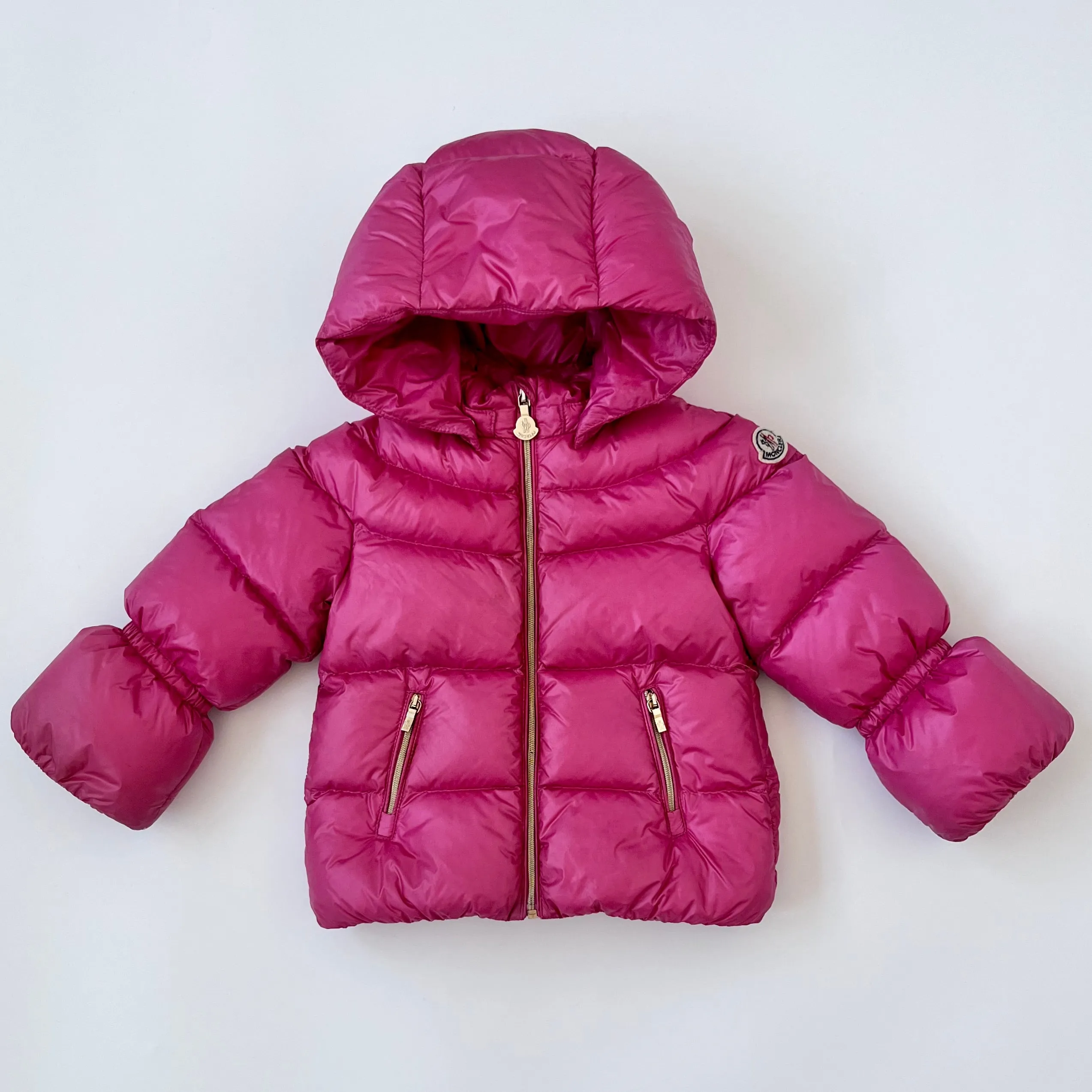 Moncler Hot Pink Down Filled Coat: 12-18 Months