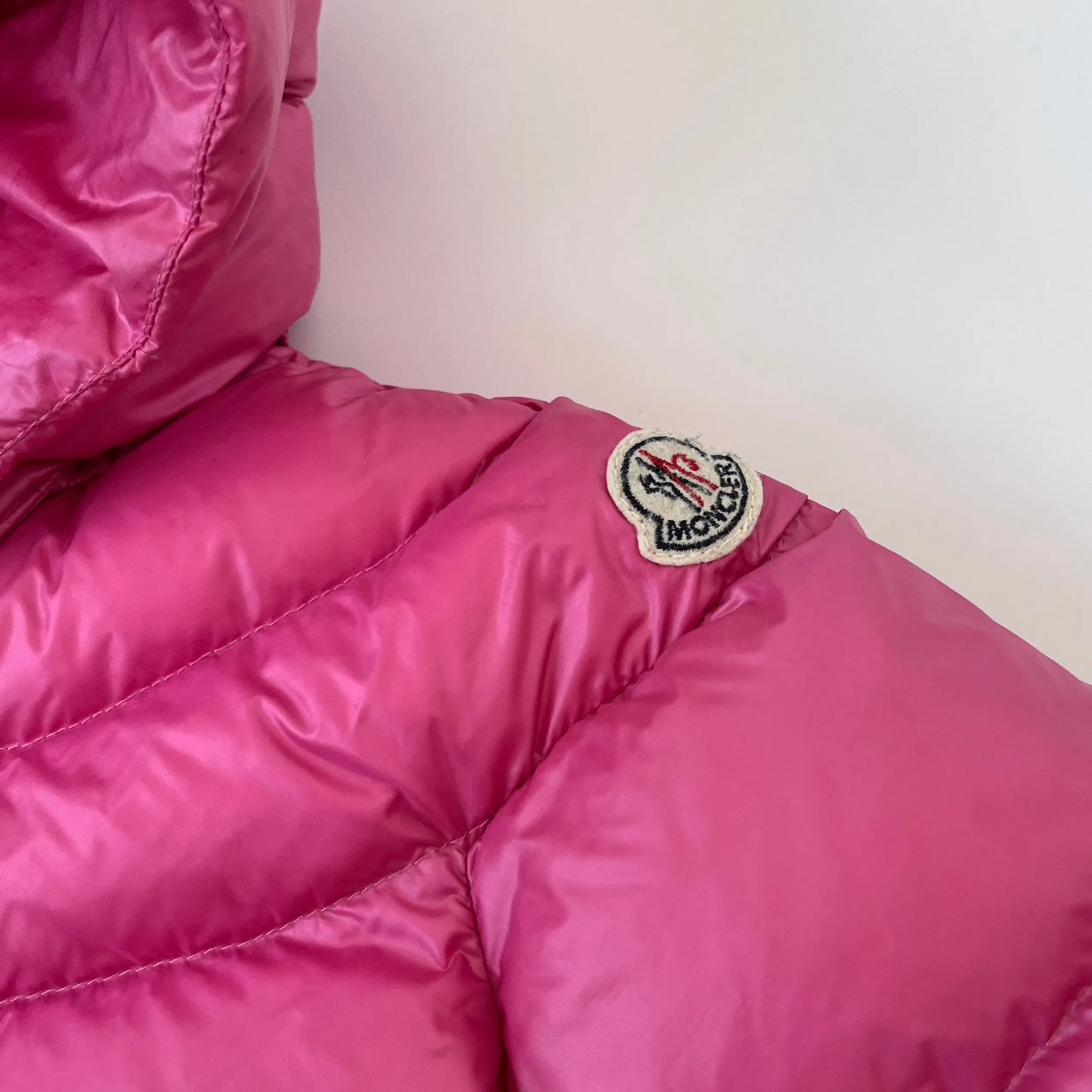 Moncler Hot Pink Down Filled Coat: 12-18 Months