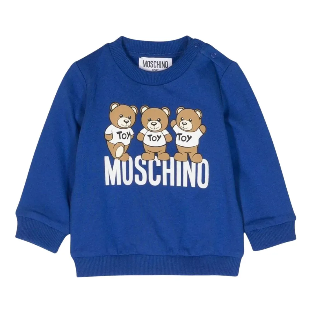 Moschino Sweater Bear Logo Blue