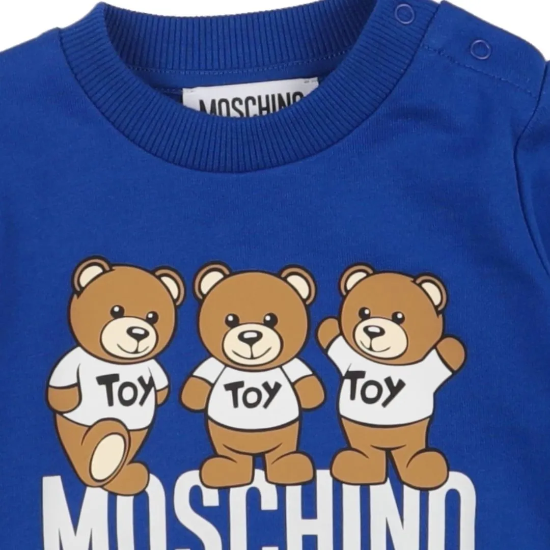 Moschino Sweater Bear Logo Blue