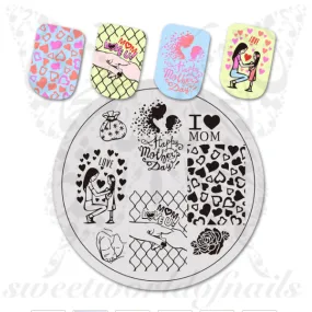 Mothers Day Nail Art Mom Love Nail Stamping Plate