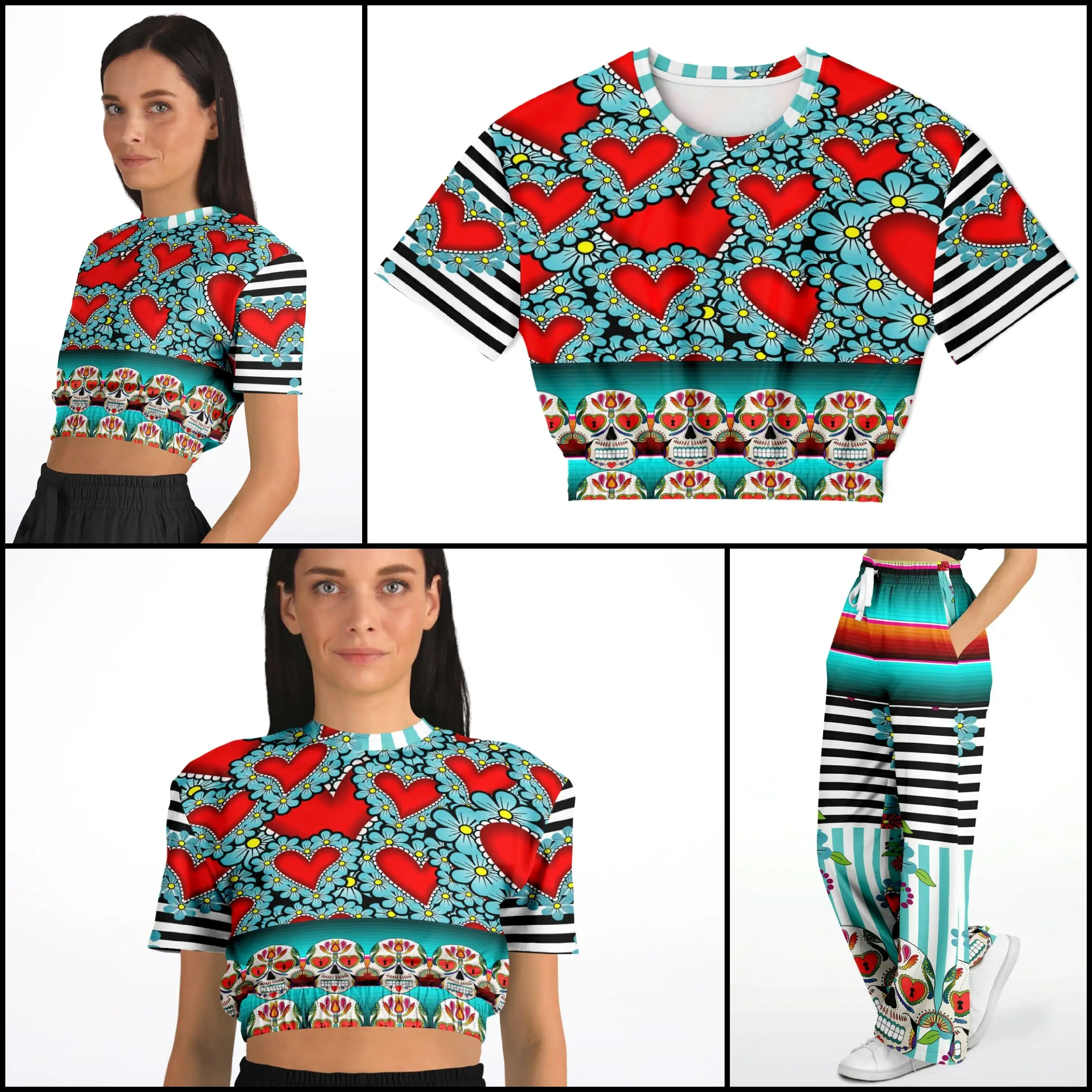 My Dios Short Sleeve Cropped Eco-Poly Sweater