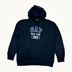 Navy Blue 90s GAP Spellout Hoodie Sweatshirt (M)