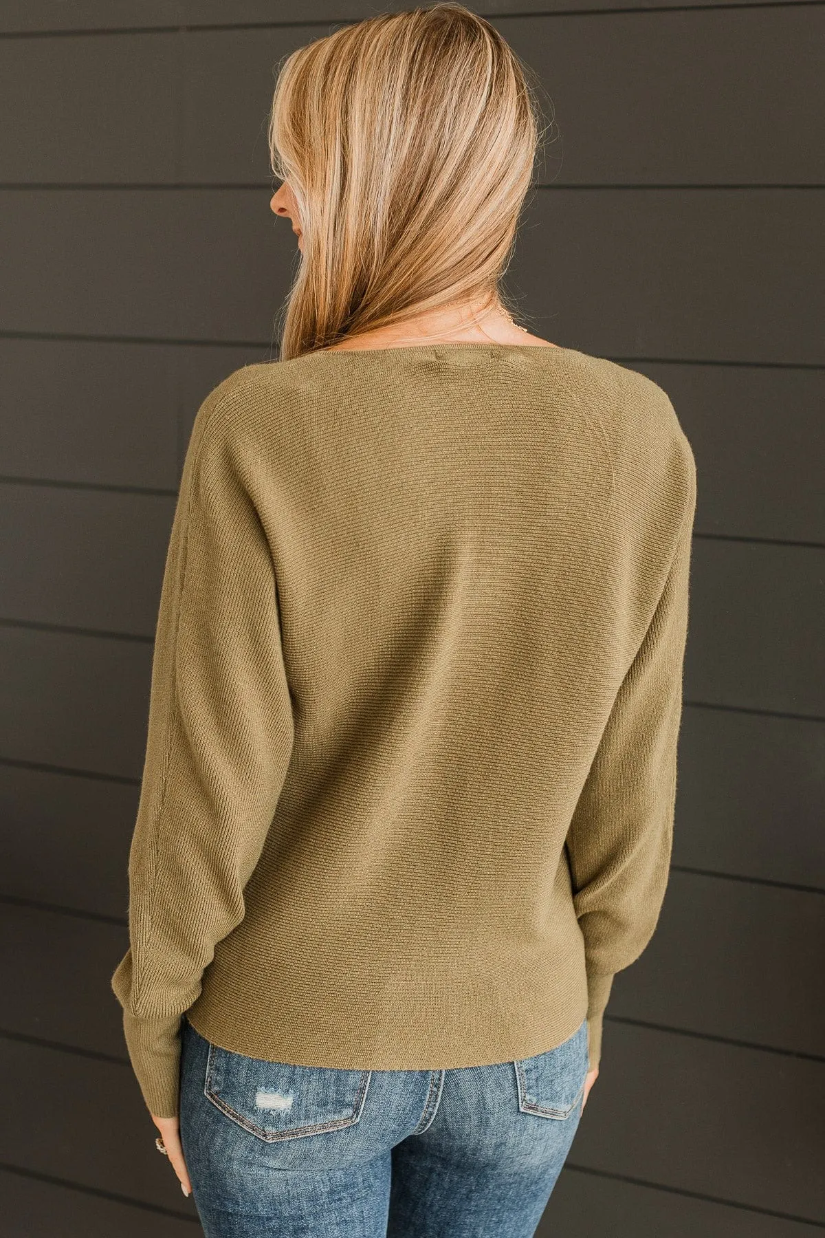 Nothing Compares Knit Sweater- Olive