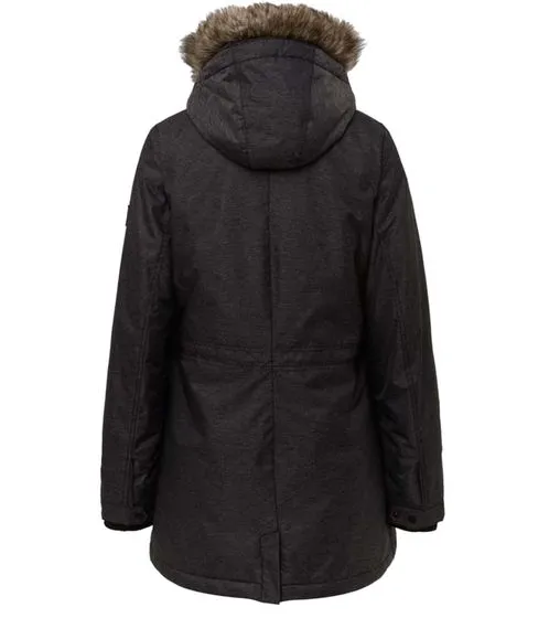 O'Neill Journey Parka Damen Winter-Jacke mit Eng anliegenden Schnitt Kapuzen-Jacke 0P5012 9010 Dunkelgrau