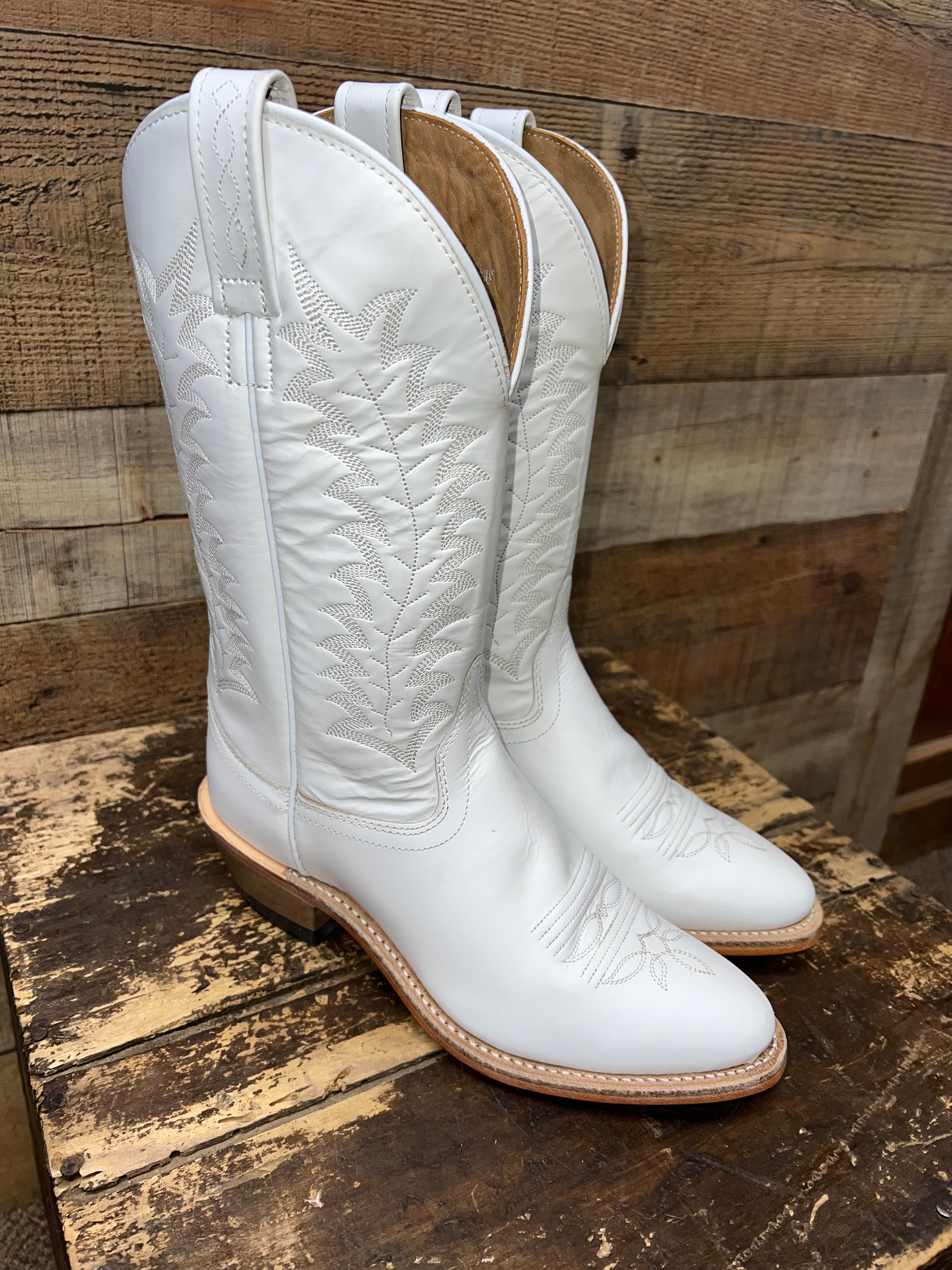 Old West White Western Boots