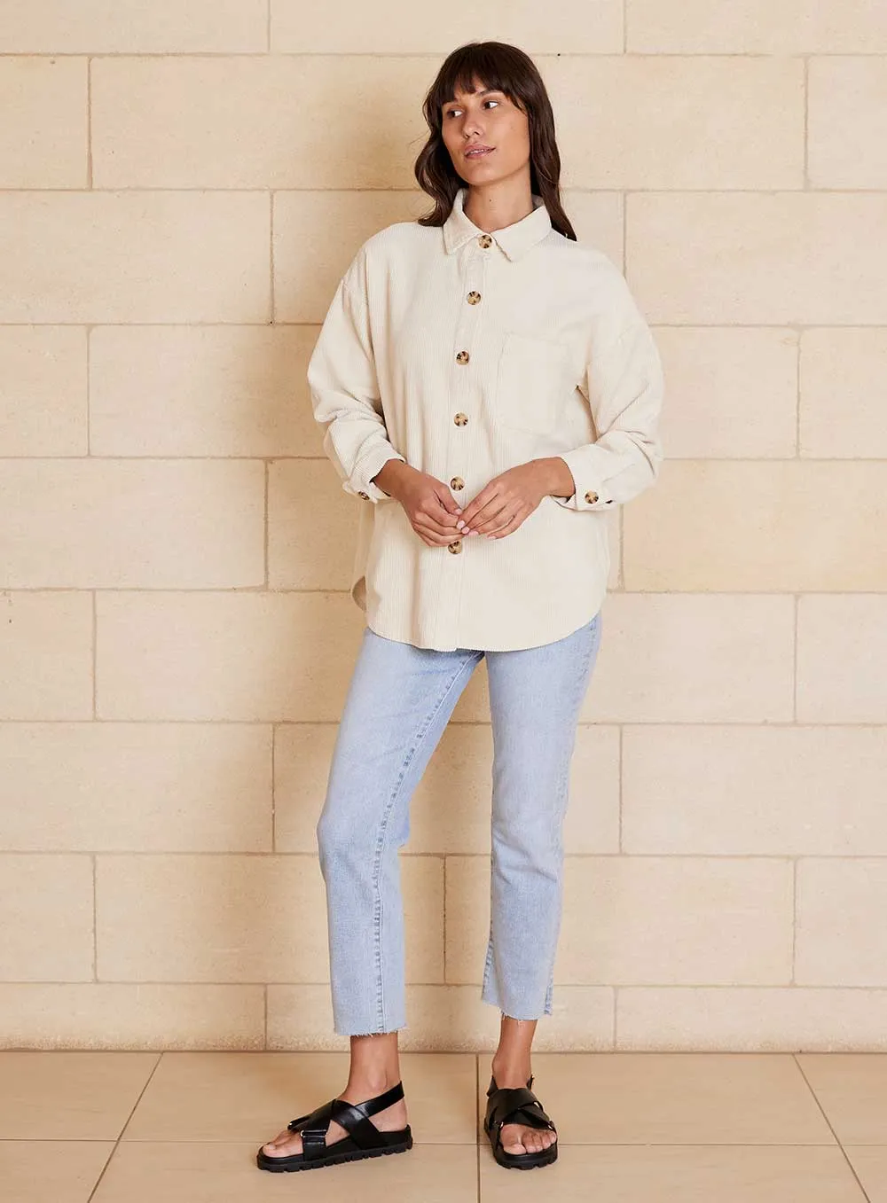 Olivia Shirt Jacket-CREAM