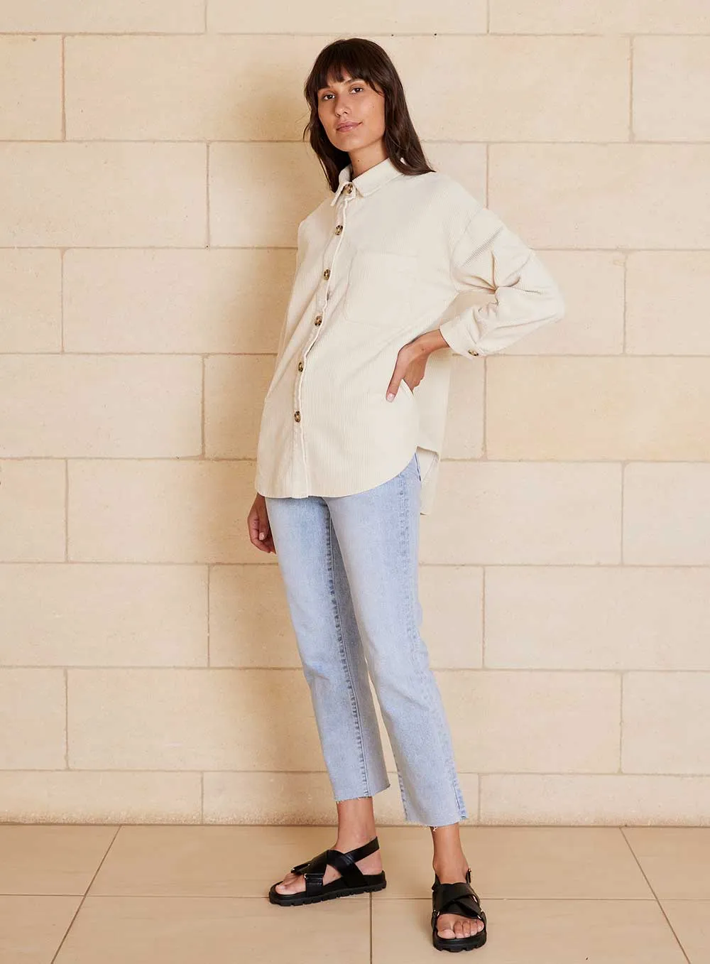 Olivia Shirt Jacket-CREAM