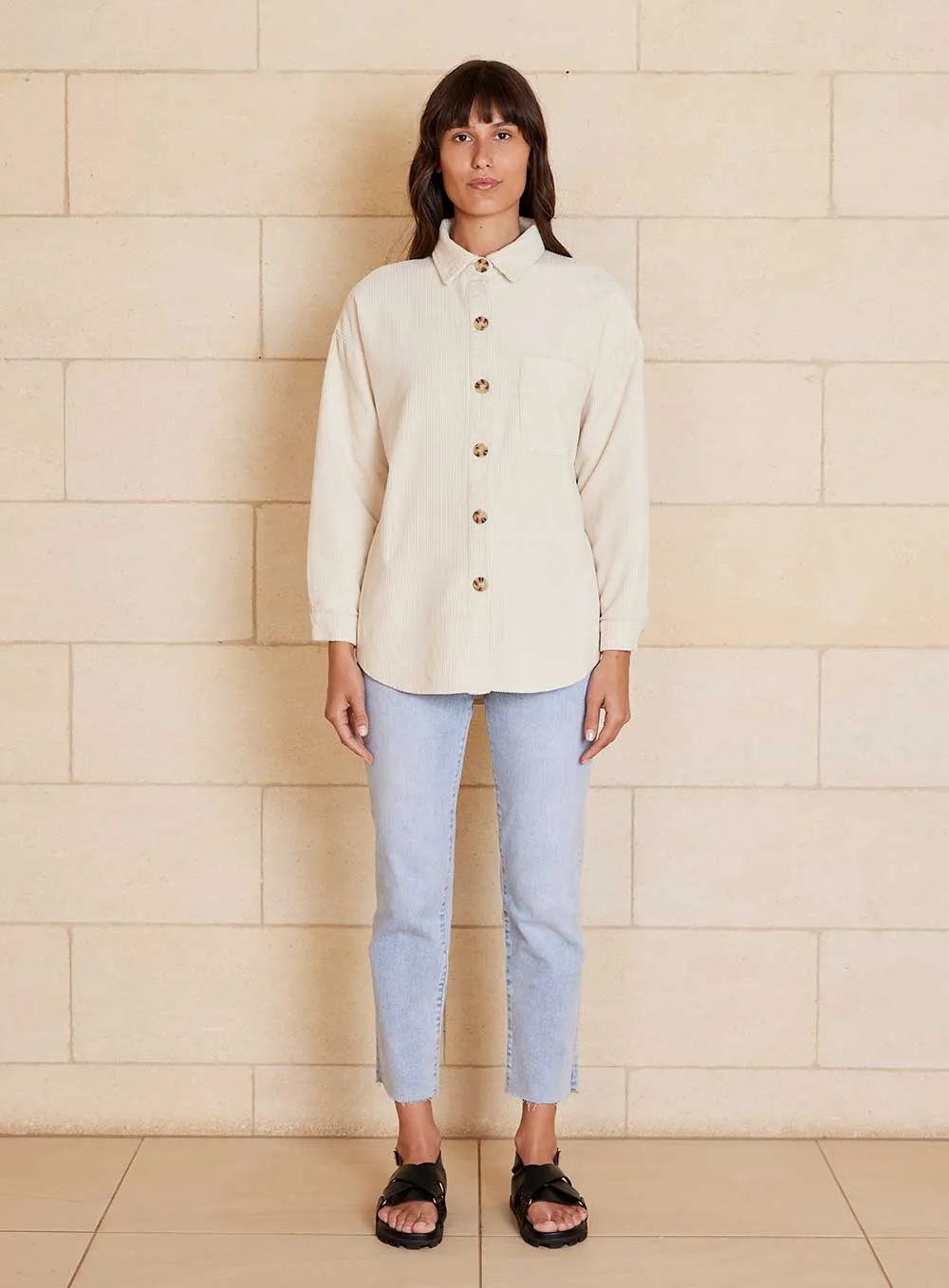 Olivia Shirt Jacket-CREAM