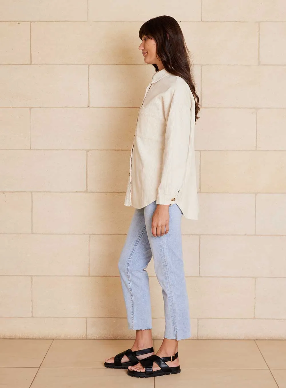 Olivia Shirt Jacket-CREAM