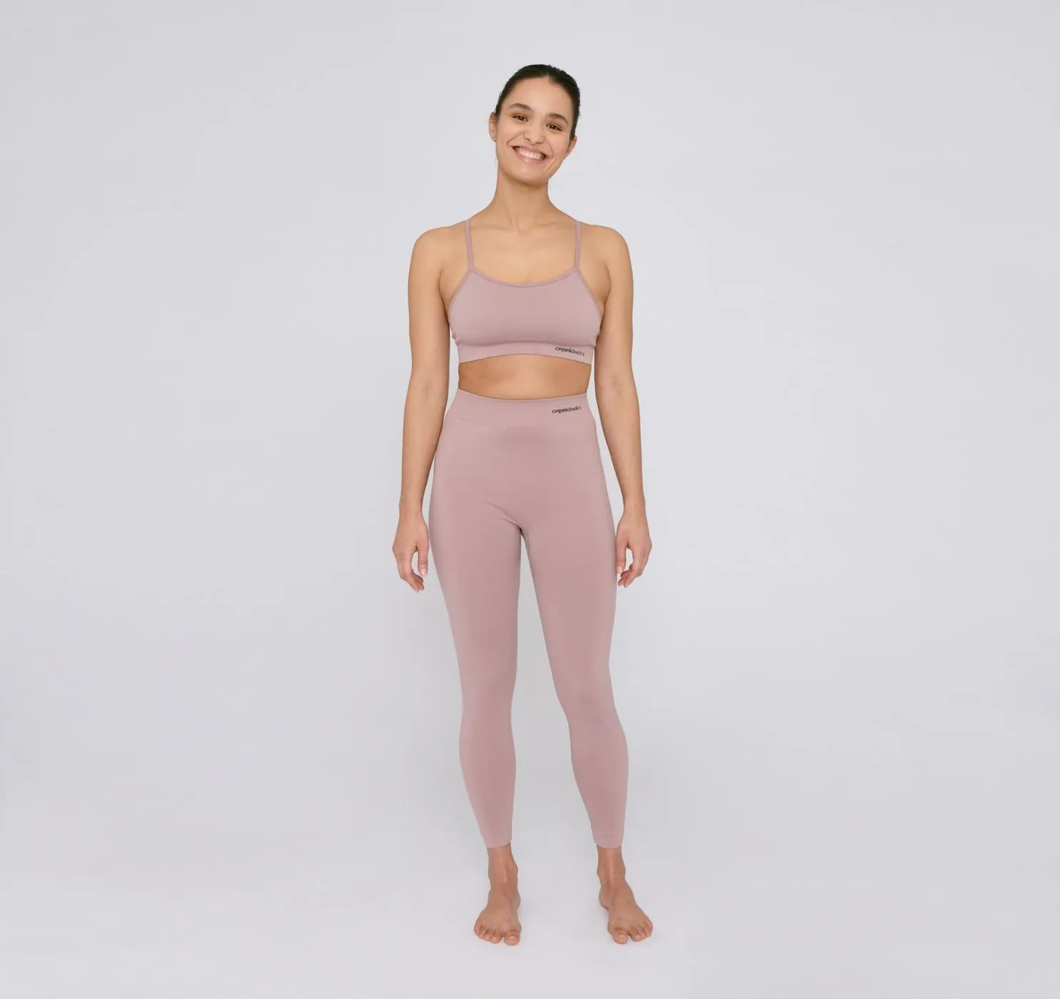 Organic Basics Women's Active Seamless Leggings, Dusty Rose / XS-S