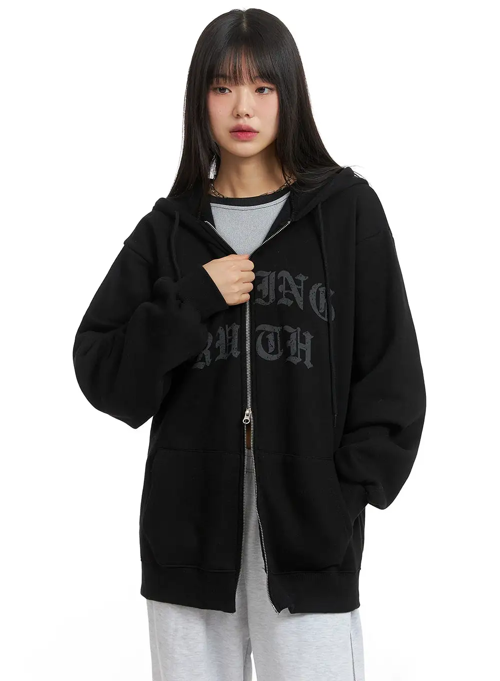 Oversized Zip-Up Hoodie CJ412