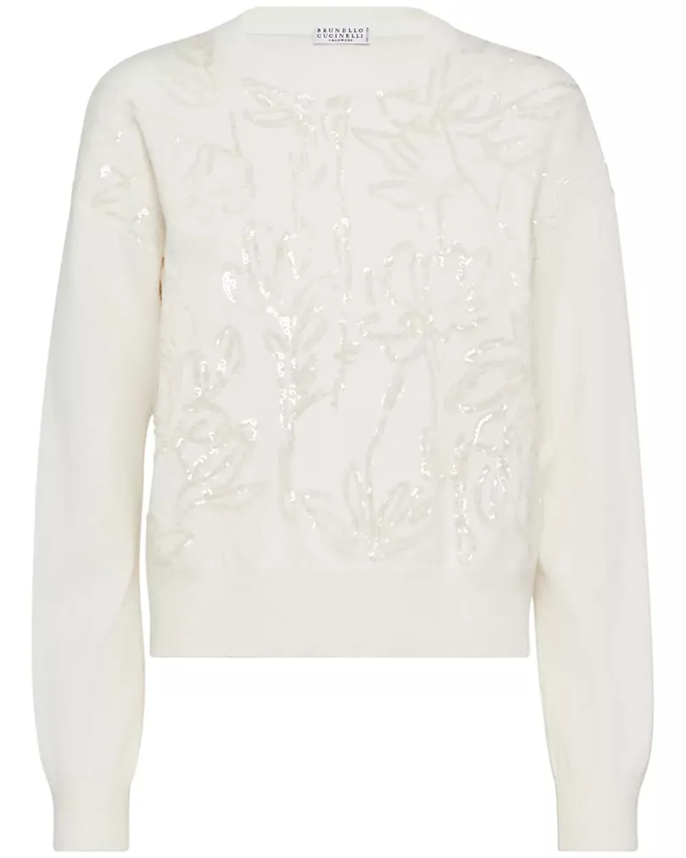 Panama Magnolia Embellished Crewneck Sweater