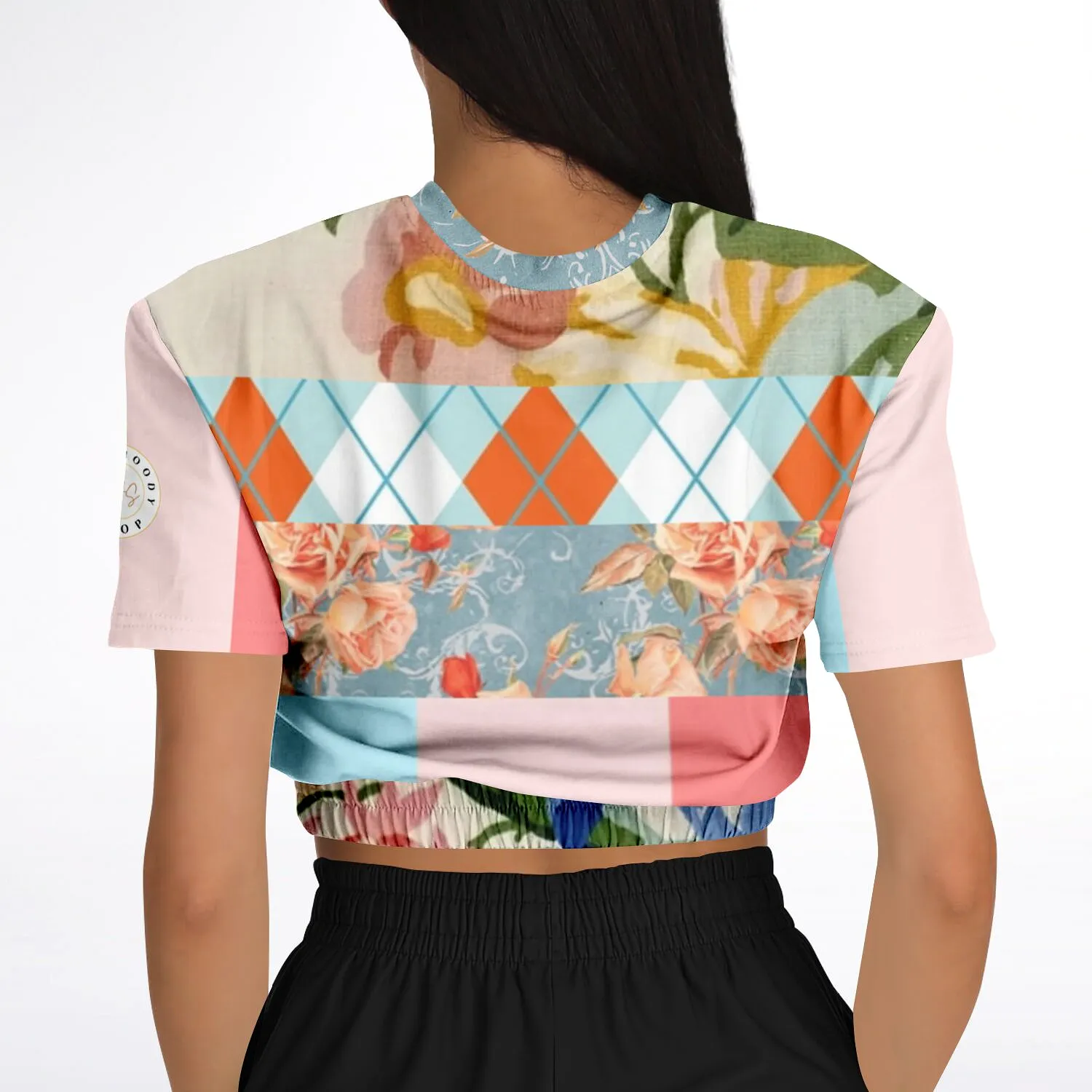 Peaches and Cream Short Sleeve Cropped Eco-Poly Sweater