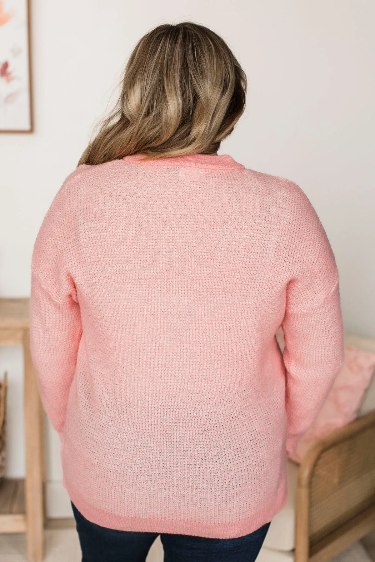 Perfectly Matched Knit Sweater- Pink