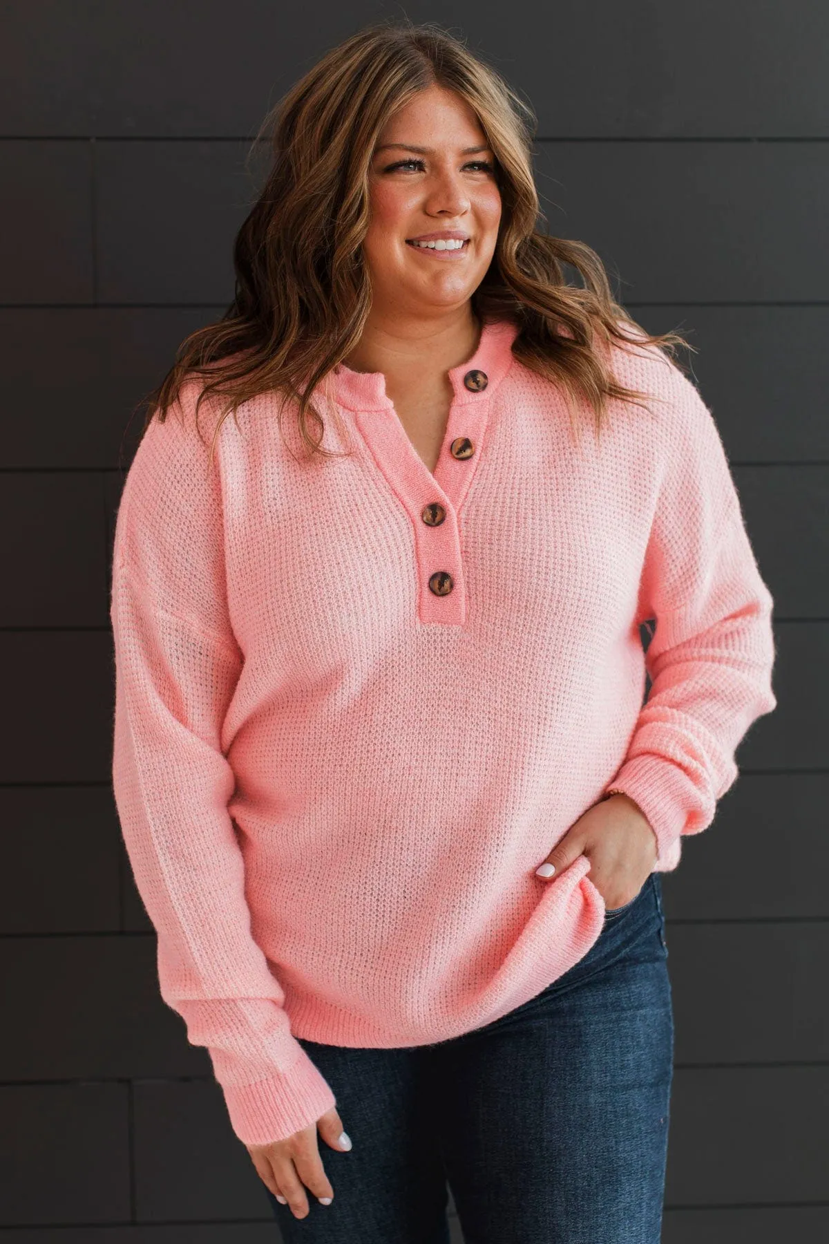 Perfectly Matched Knit Sweater- Pink