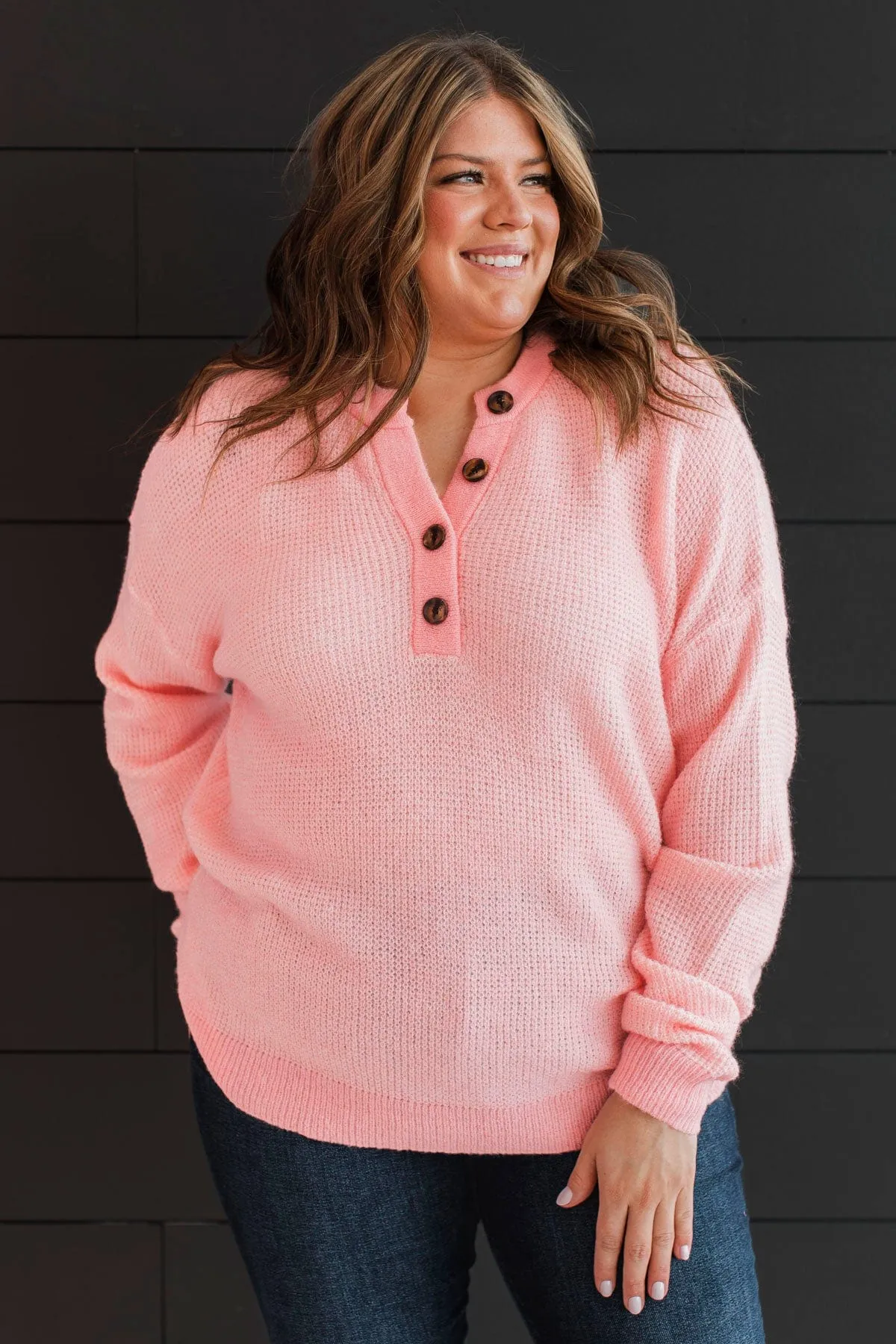 Perfectly Matched Knit Sweater- Pink