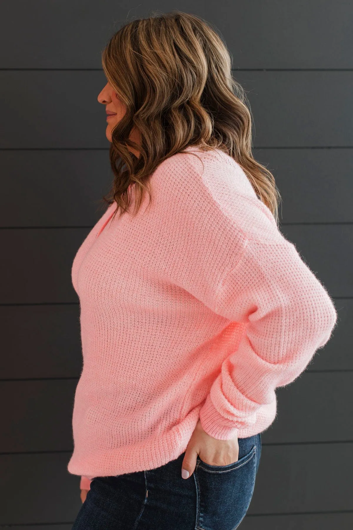 Perfectly Matched Knit Sweater- Pink