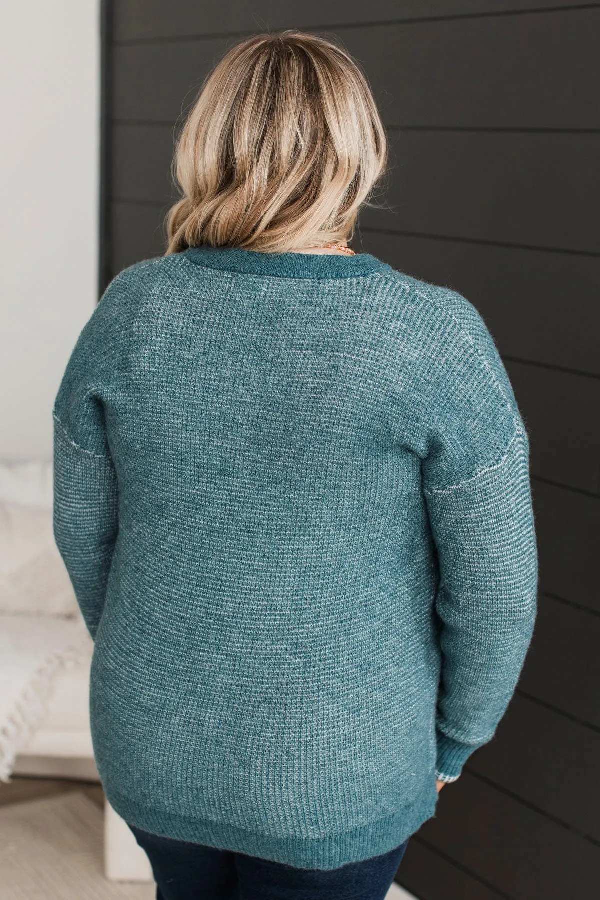 Perfectly Matched Knit Sweater- Teal