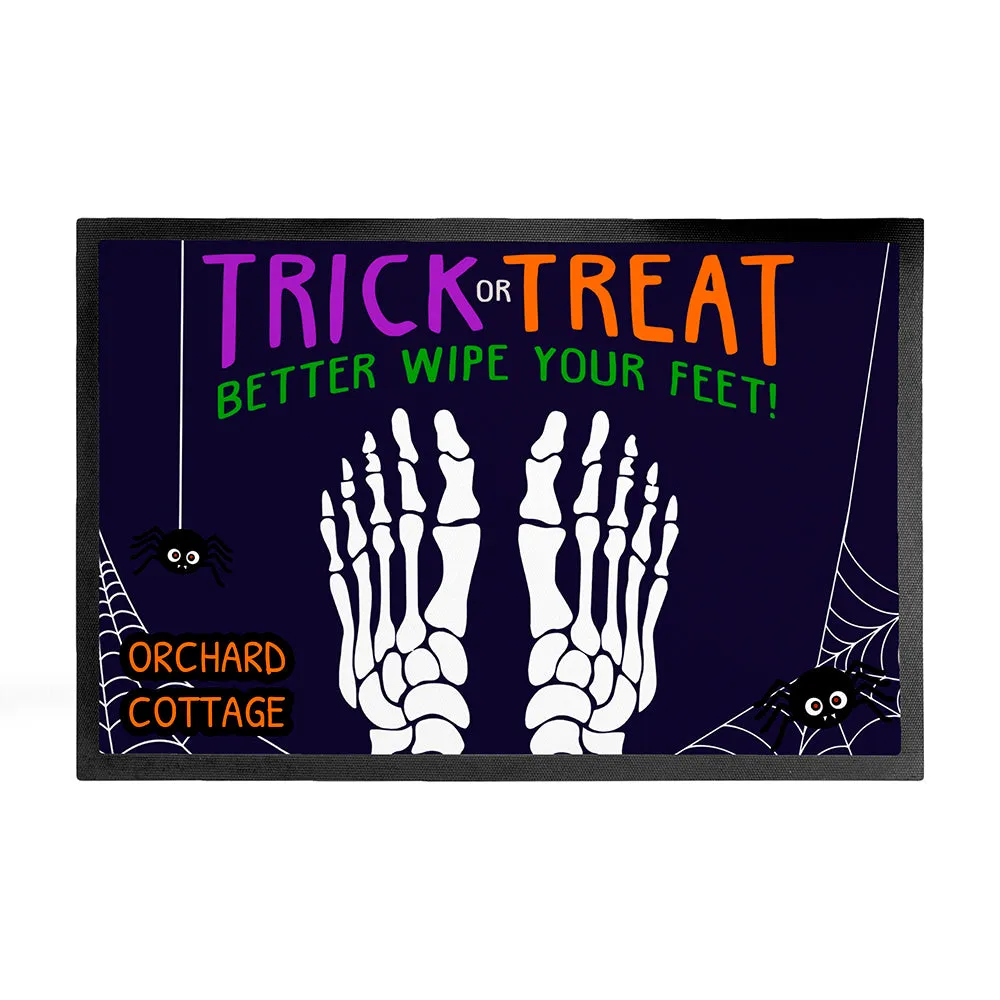 Personalised Halloween Trick or Treat Indoor Doormat