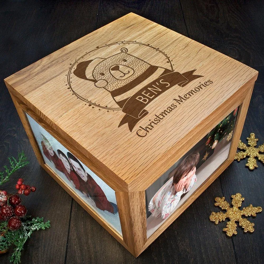 Personalised Woodland Bear Christmas Memory Box