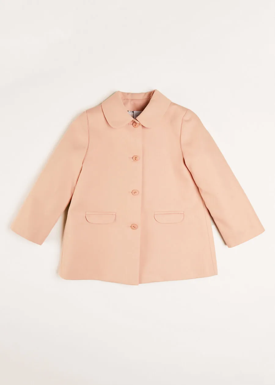 Peter Pan Collar Swing Coat in Pink (18mths-10yrs)