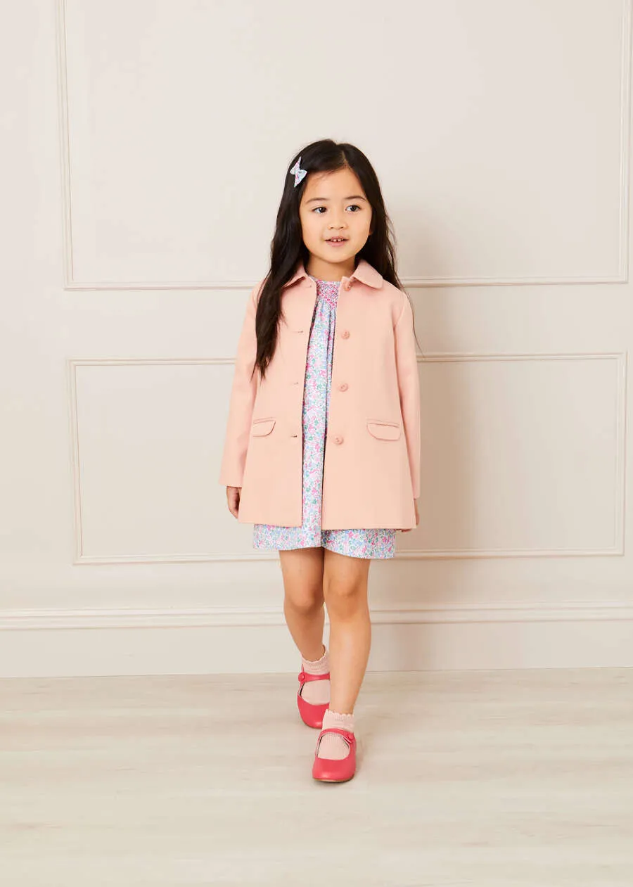 Peter Pan Collar Swing Coat in Pink (18mths-10yrs)