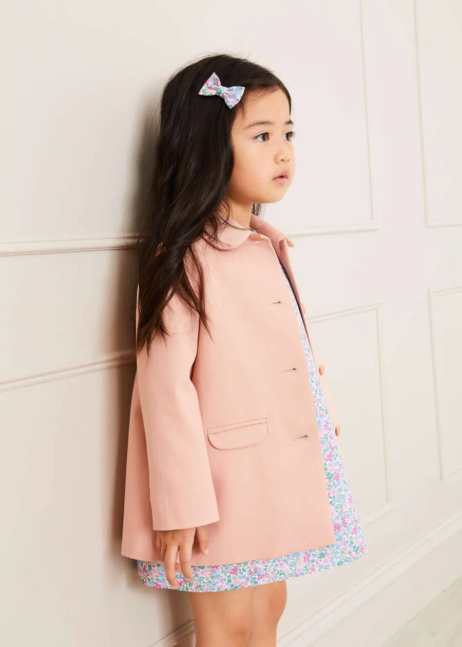 Peter Pan Collar Swing Coat in Pink (18mths-10yrs)