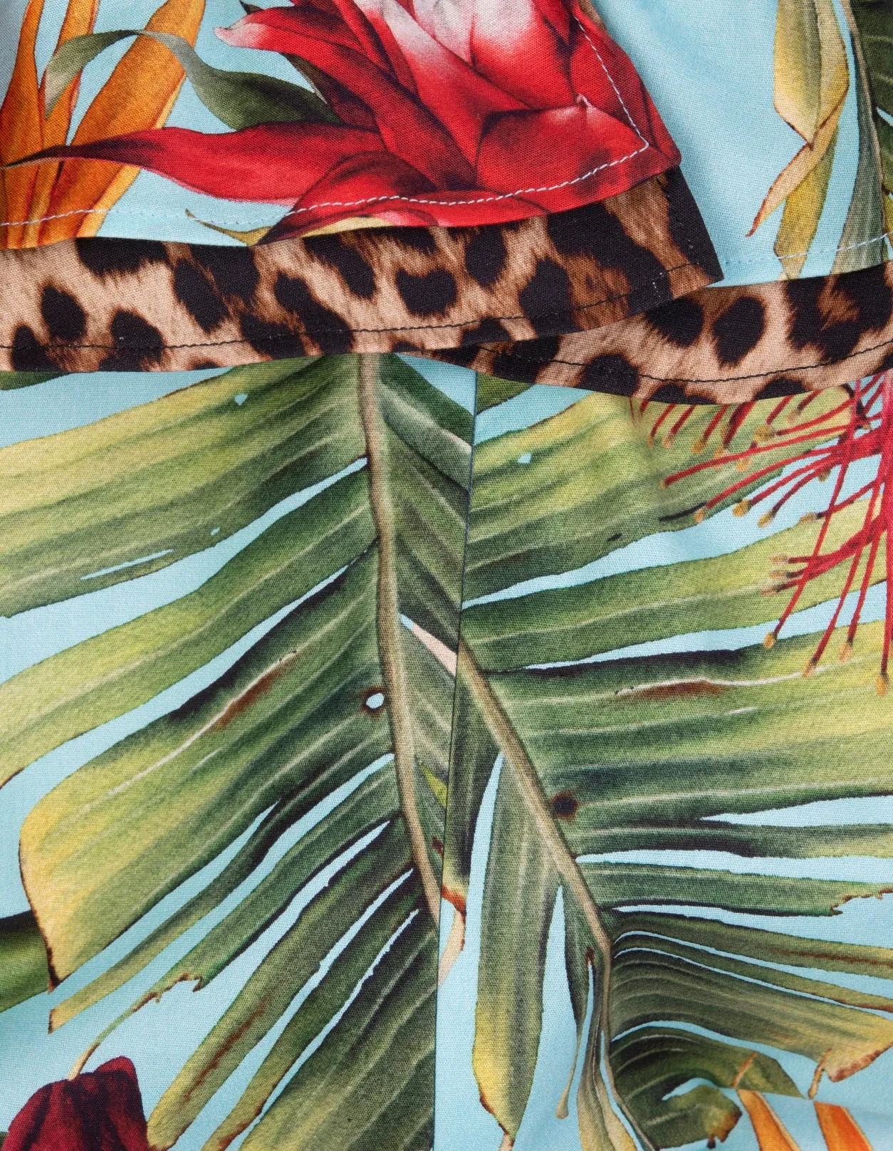 Philipp Plein Tropical-Print Off-Shoulder Top