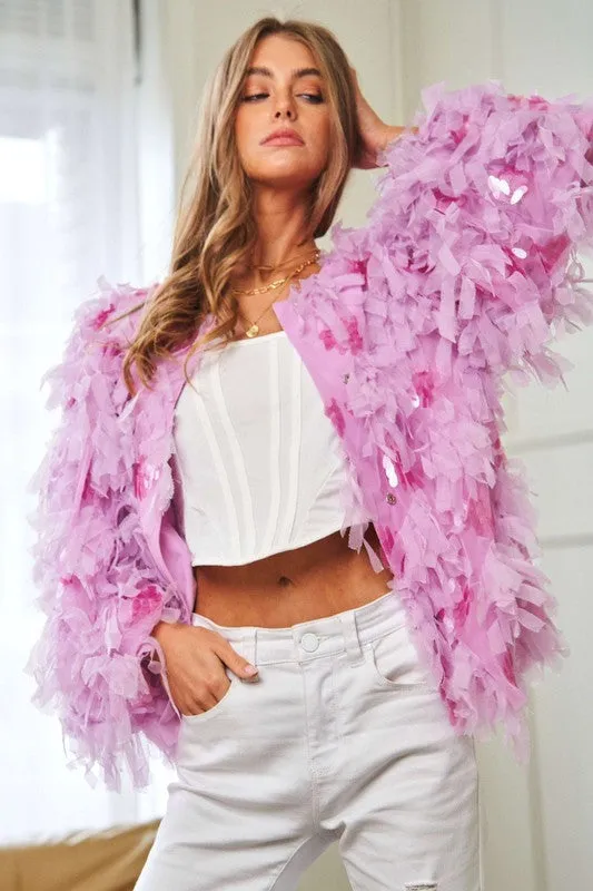 Pink Ruffle Party Jacket