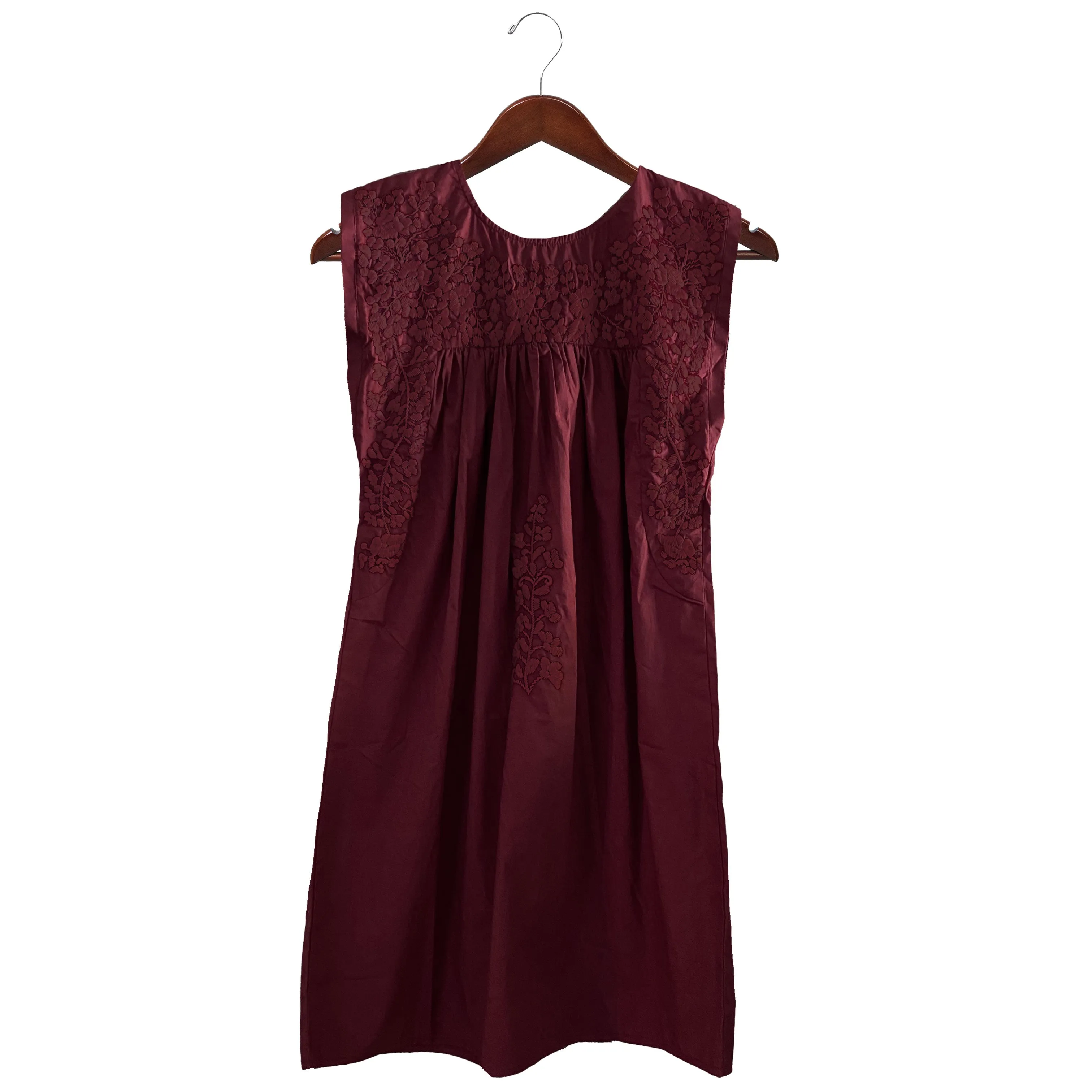 PRE-ORDER: Double Maroon Sleeveless Dress with Pockets (late August ship date)