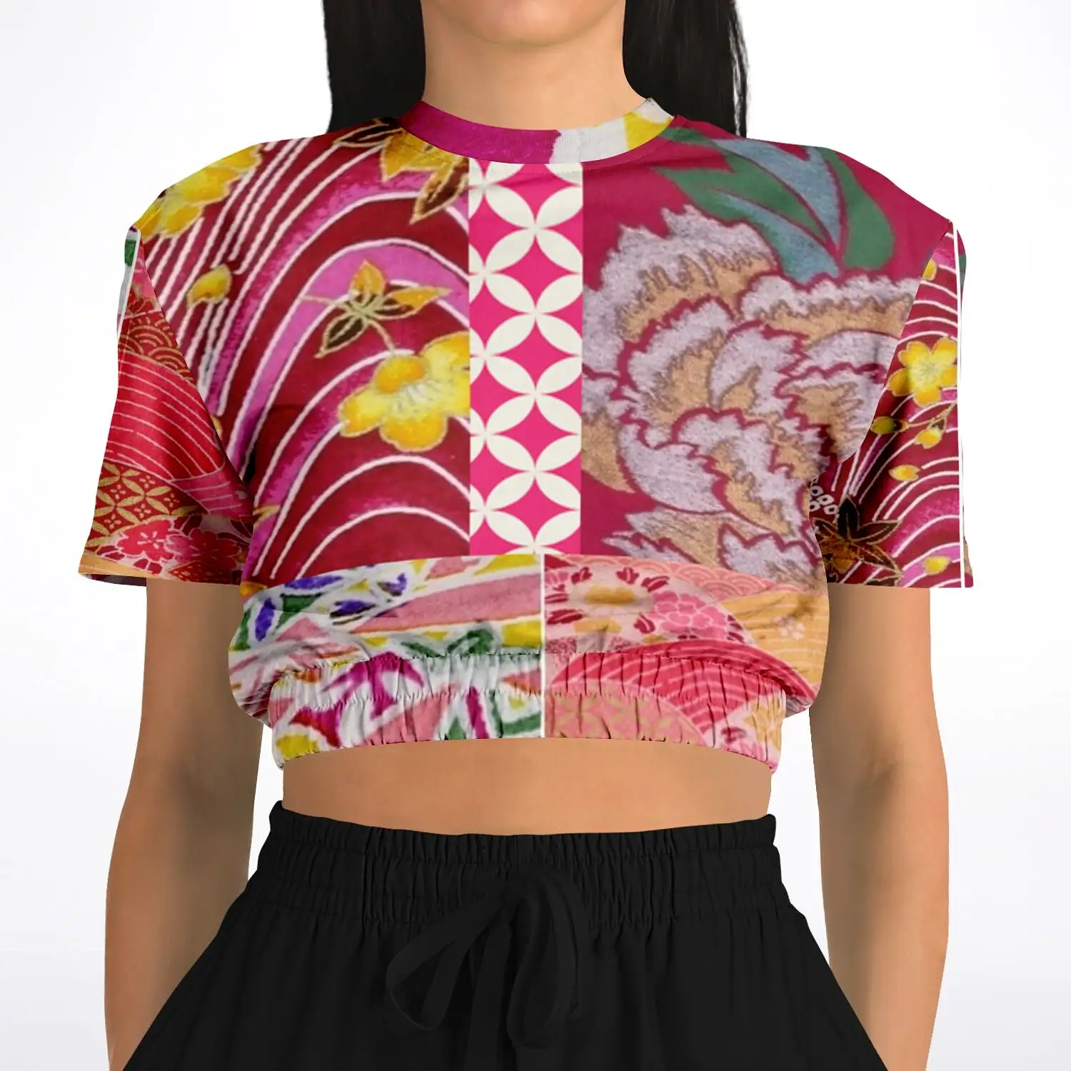 Queen Lili'uokalani Short Sleeve Cropped Eco-Poly Sweater