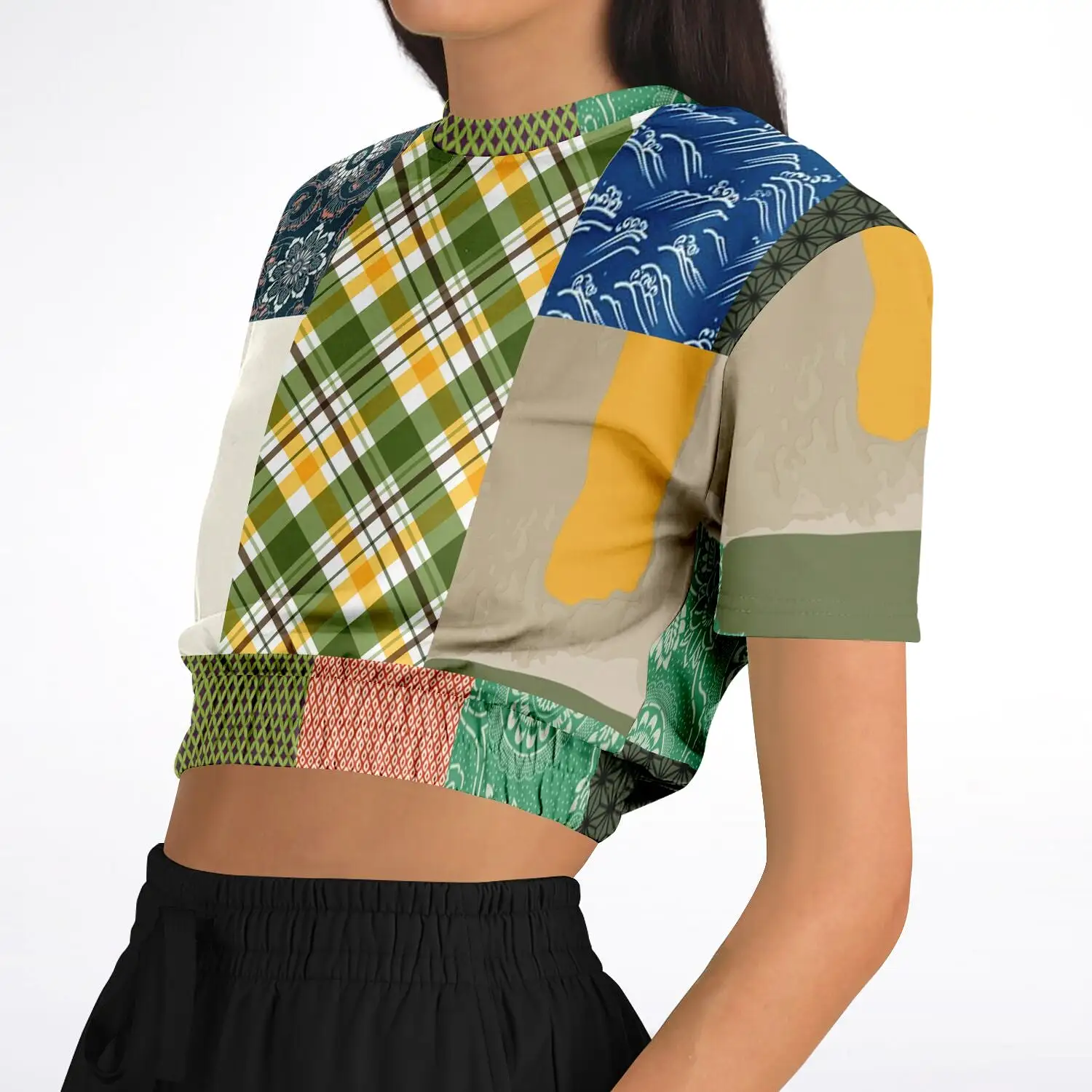 Razzamatazz Short Sleeve Cropped Eco-Poly Sweater