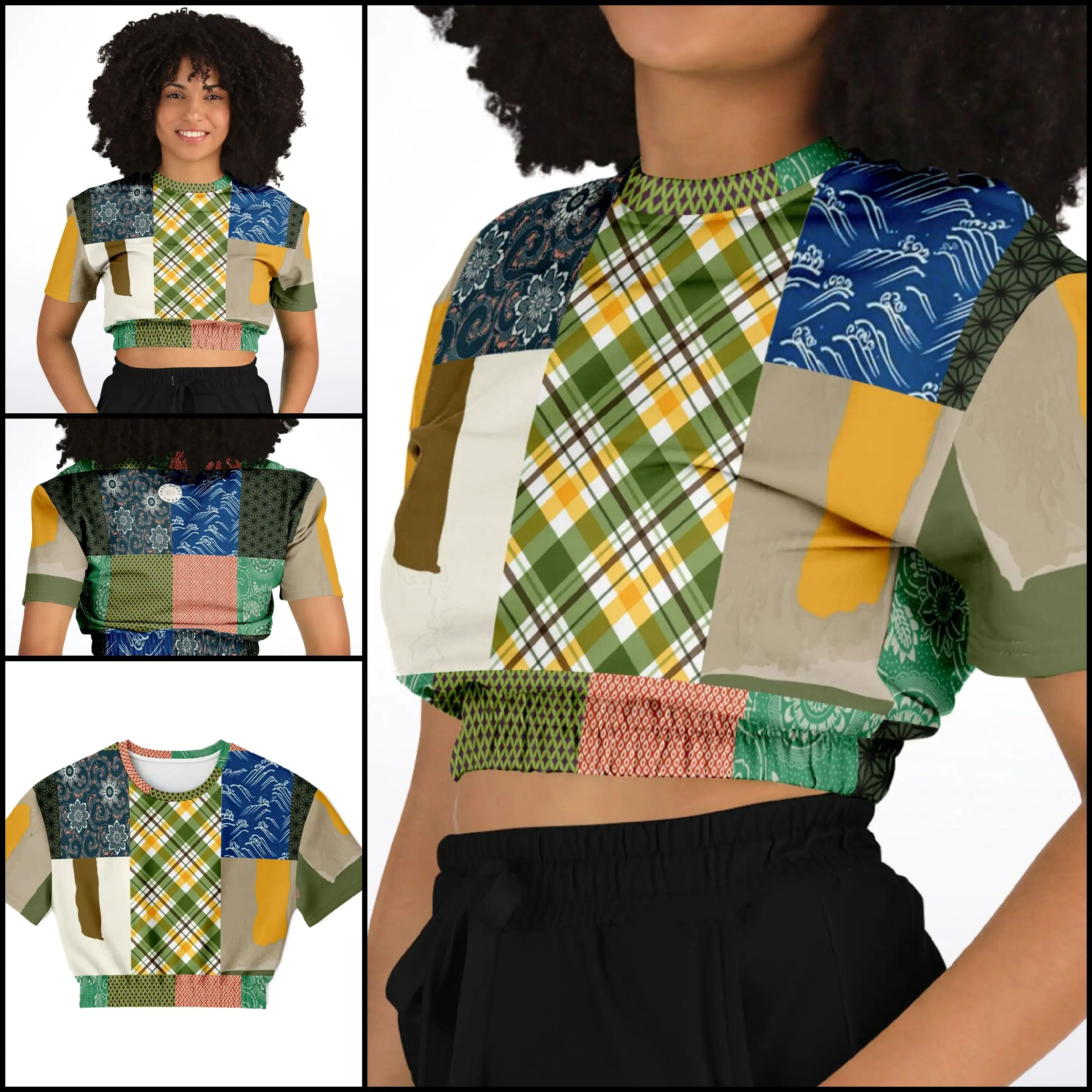 Razzamatazz Short Sleeve Cropped Eco-Poly Sweater