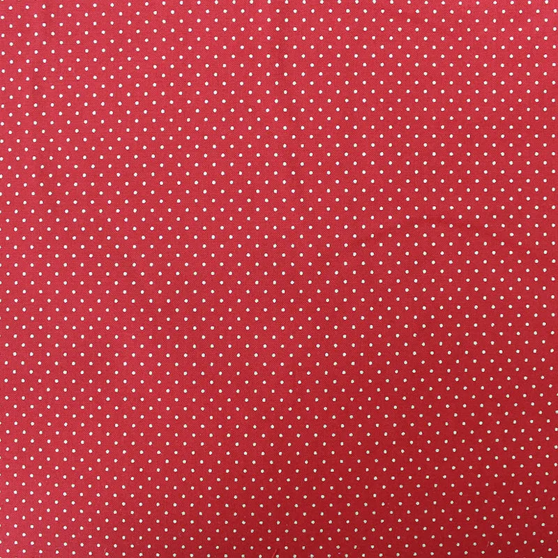 Red Metallic Christmas Cotton - Golden Spots