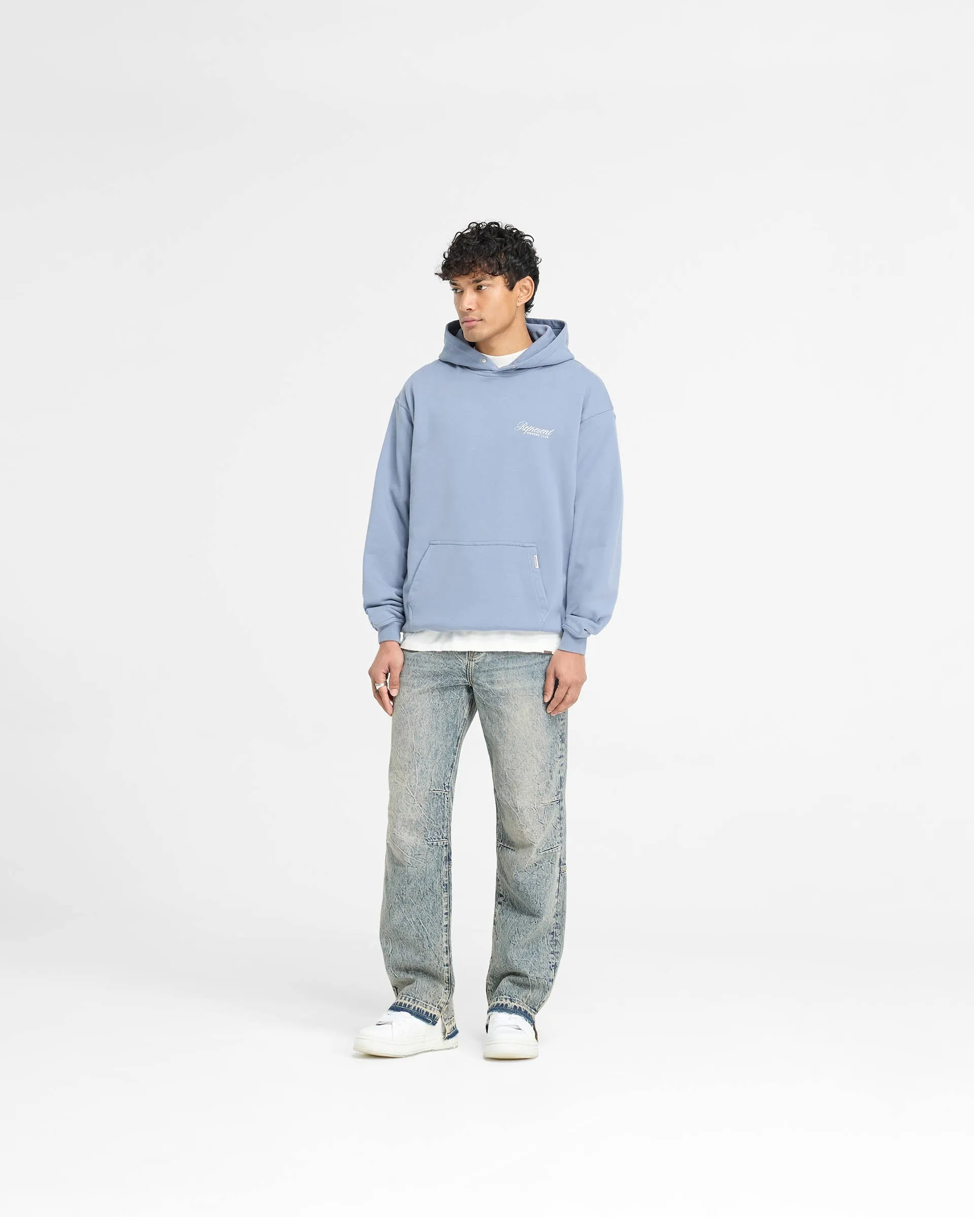 Represent Owners Club Script Hoodie - Dusty Blue