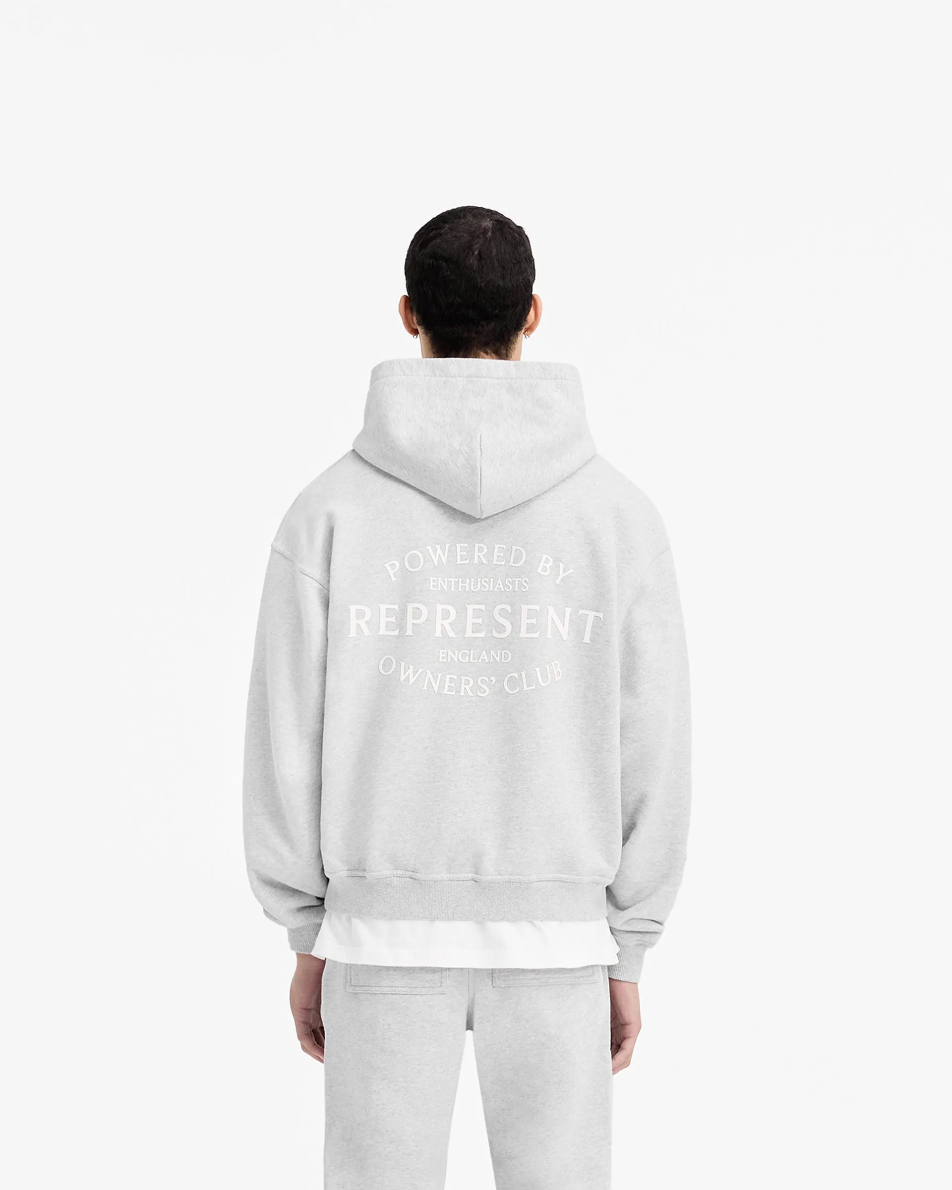 Represent Owners Club Stamp Zip Up Hoodie - Ash Grey