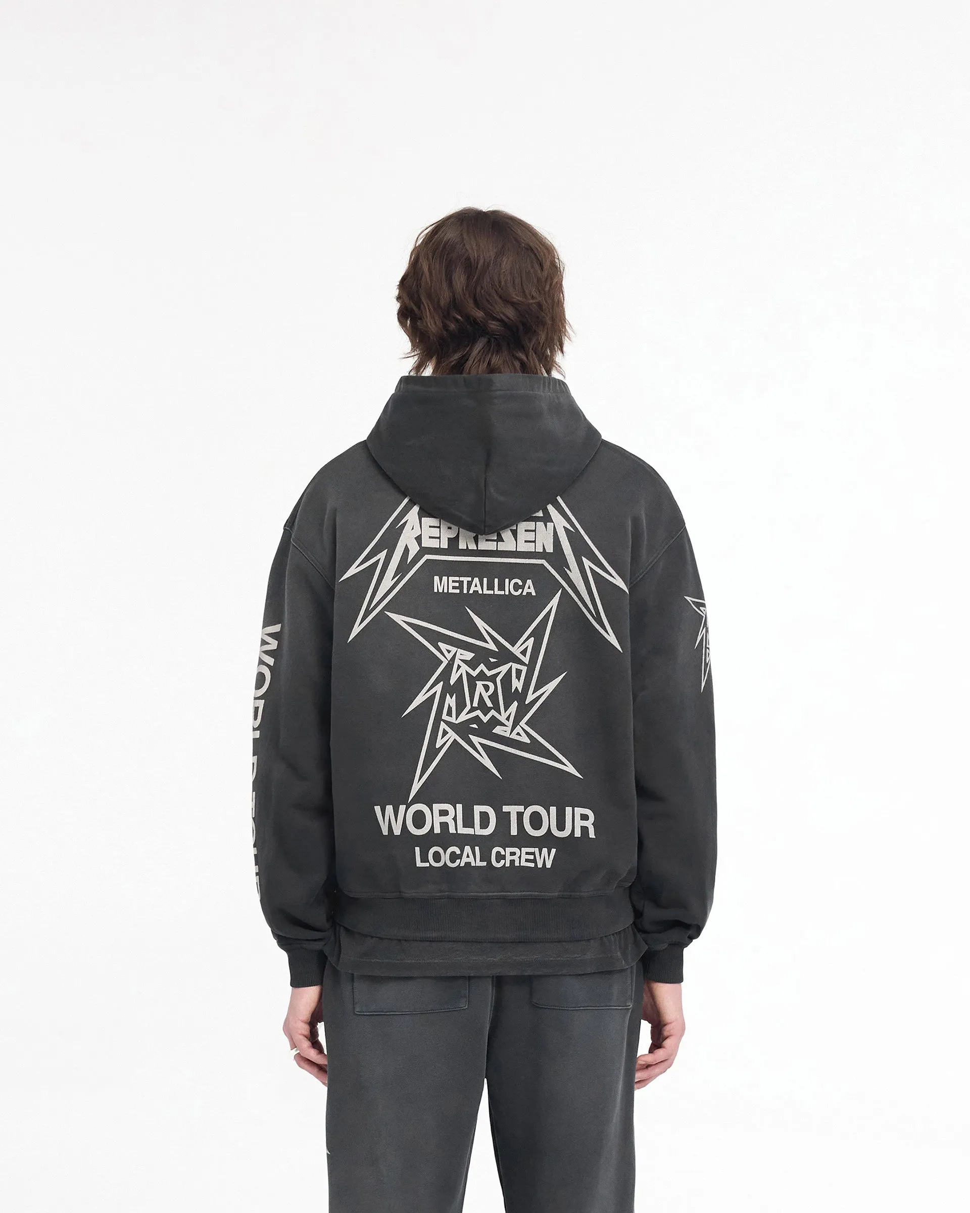 Represent X Metallica‚Ñ¢Ô∏è Local Crew Zip Hoodie - Stained Black