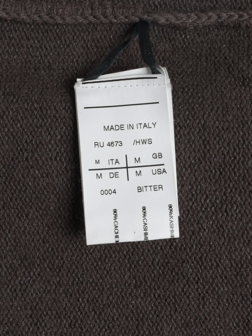 Rick Owens Asymmetrical Kashmir Sweater