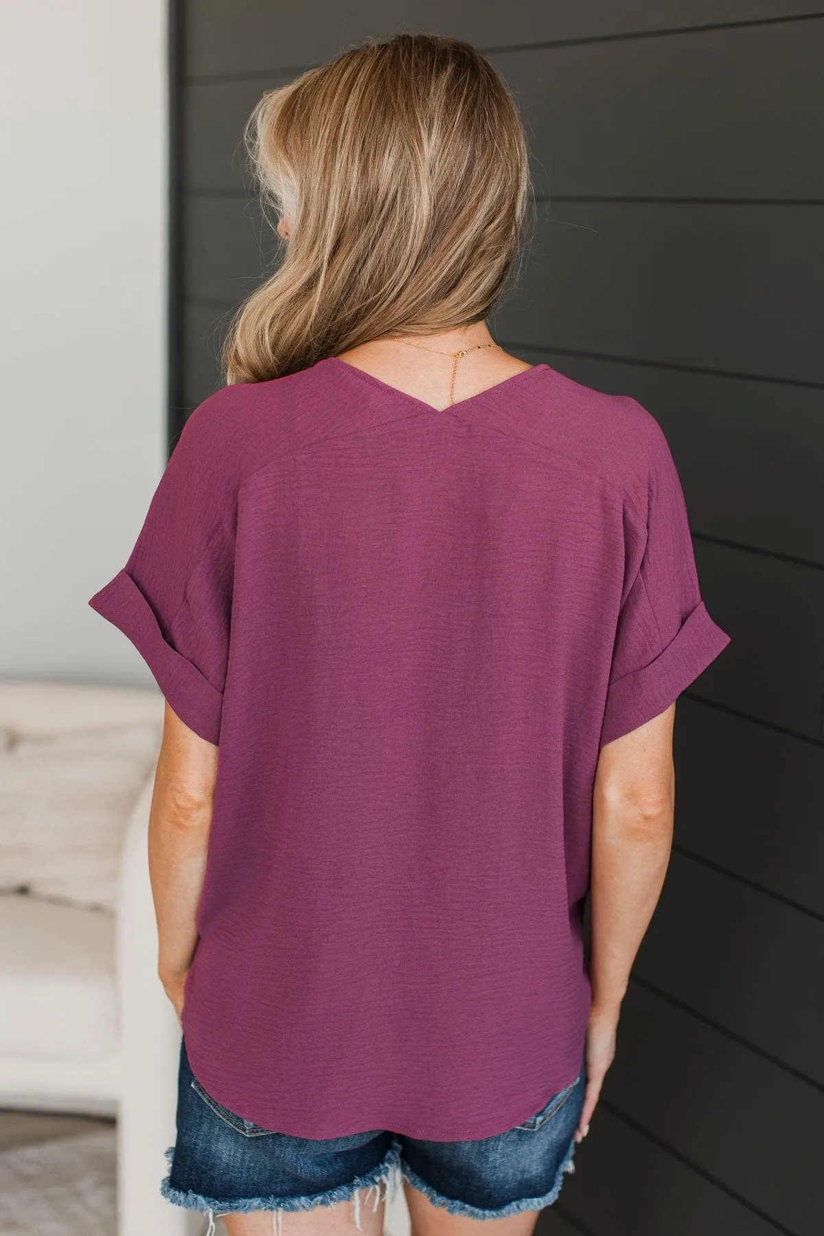 Room To Breathe V-Neck Top- Mulberry