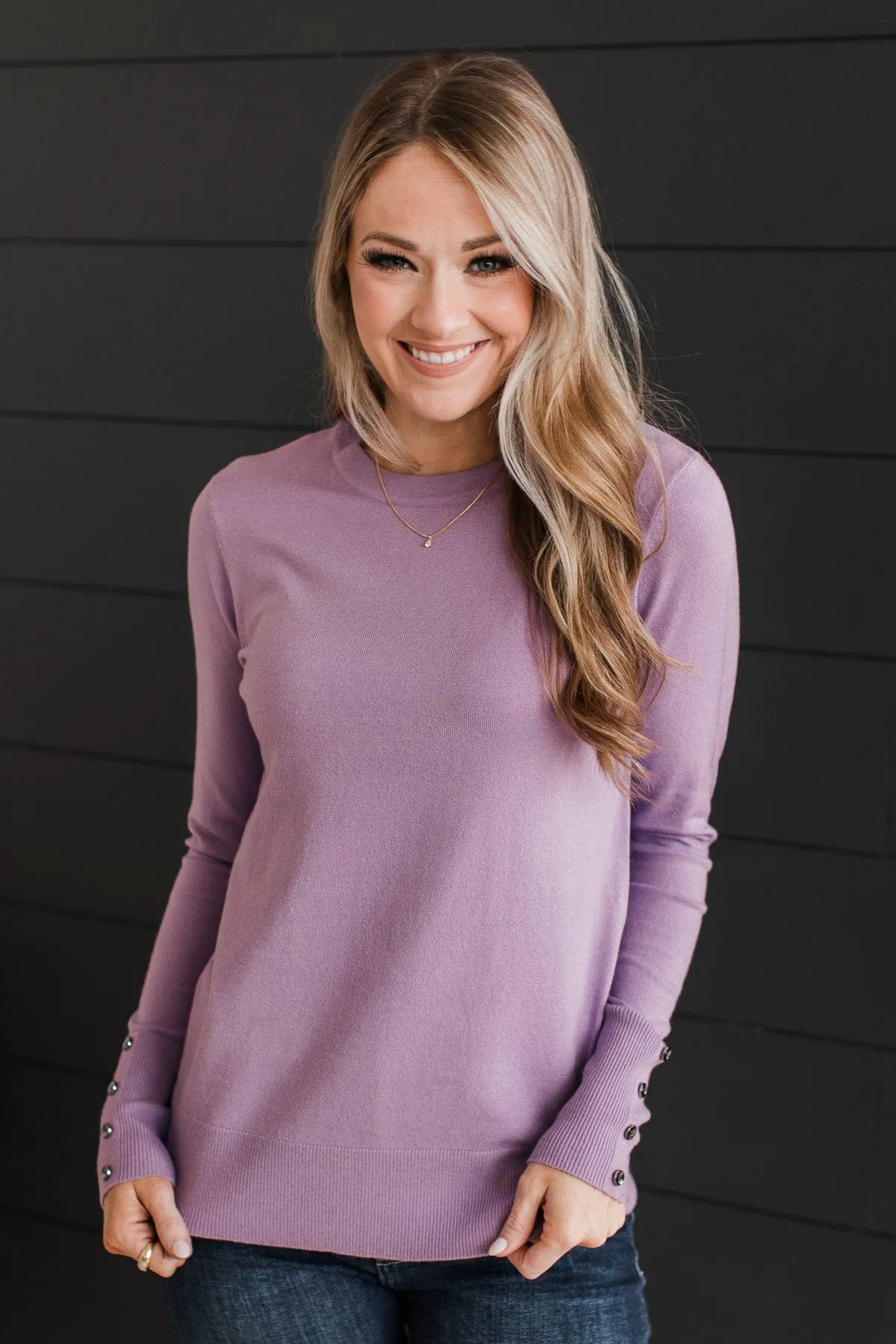 Second Glance Knit Sweater- Lavender