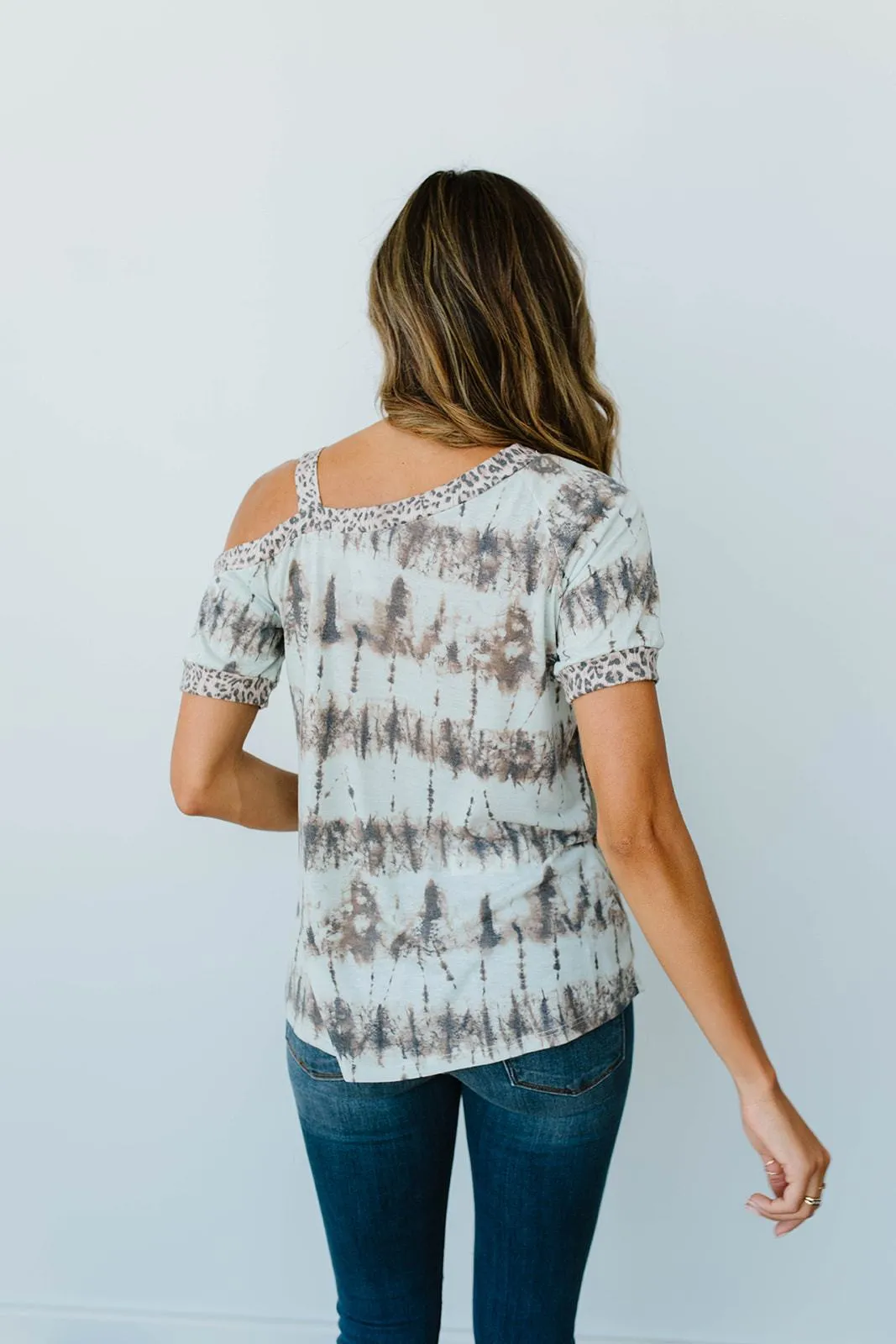 Shania Cold Shoulder Top In Mint - On Hand